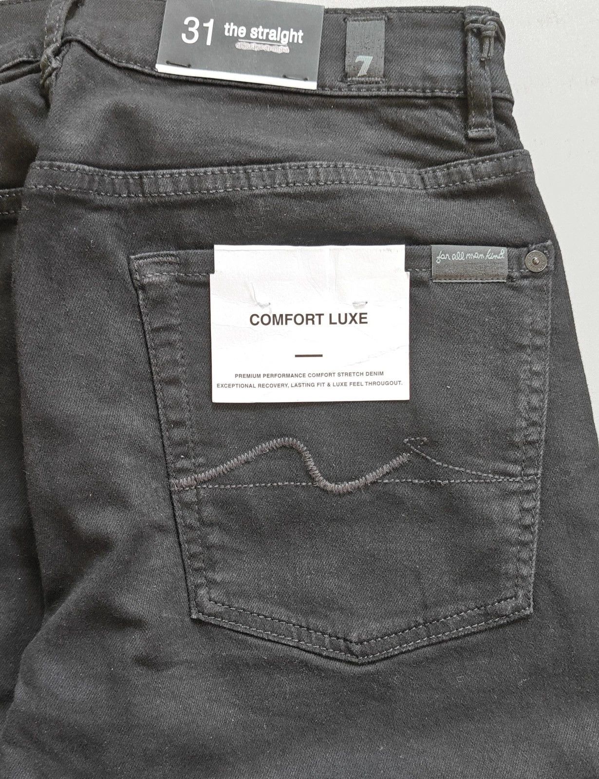 7 For All Mankind 7 For All ManKind THE STRAIGHT SQUIGGIE BLK Jeans T / 6040 Size US 31 - 11 Thumbnail