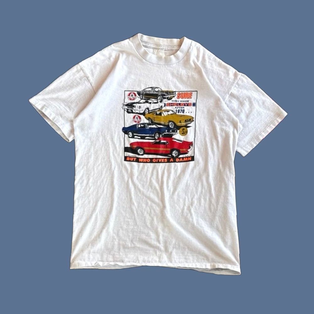 Vintage VINTAGE Shelby Cobra Muscle Car T-Shirt Mens Short Sleeve L Grey 80s 90s Pin Hole Multiple Marks Size US L / EU 52-54 / 3 - 1 Thumbnail