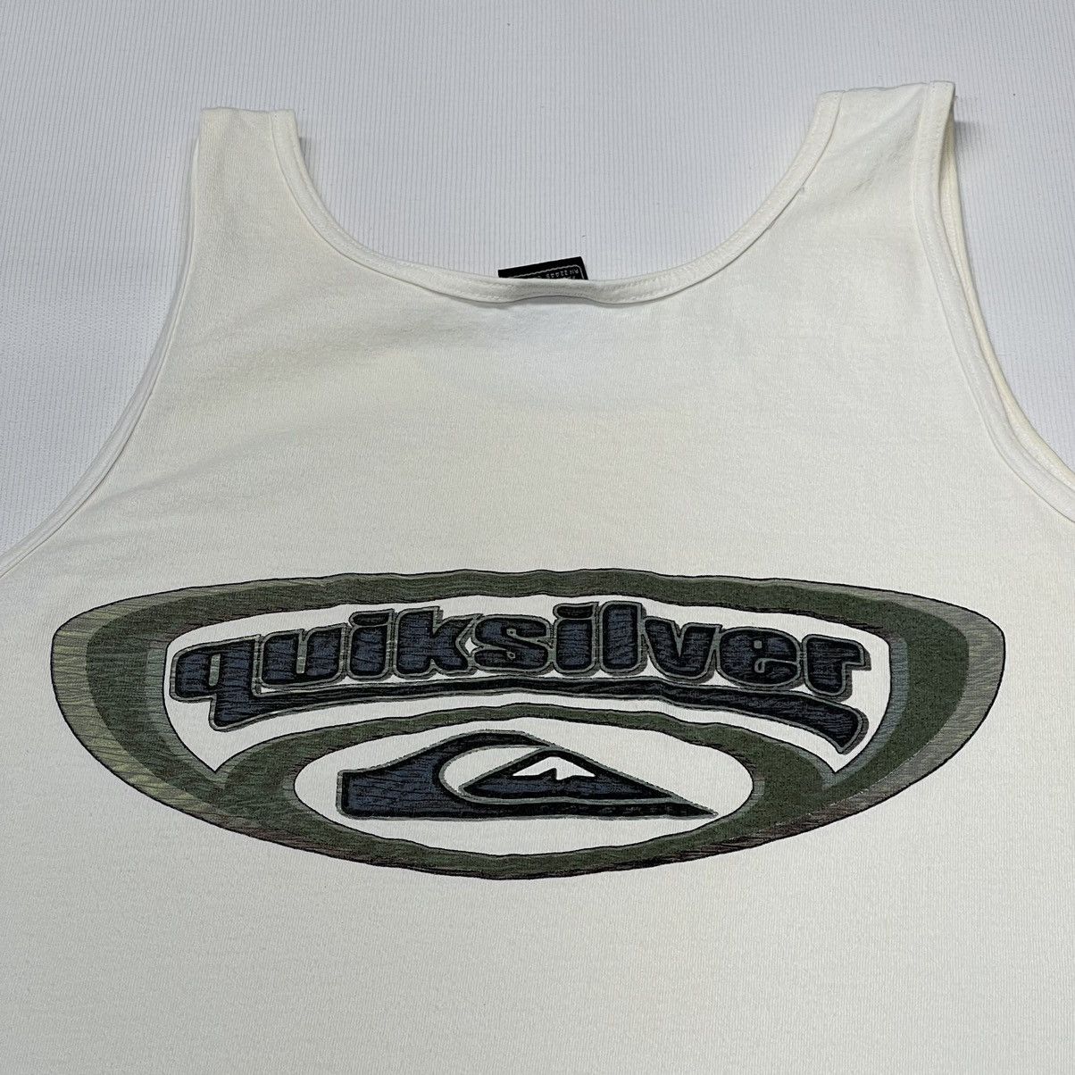 Quiksilver × Vintage Quiksilver Tee Shirt White Sleeveless Tank Graphic Logo Size US XL / EU 56 / 4 - 13 Thumbnail