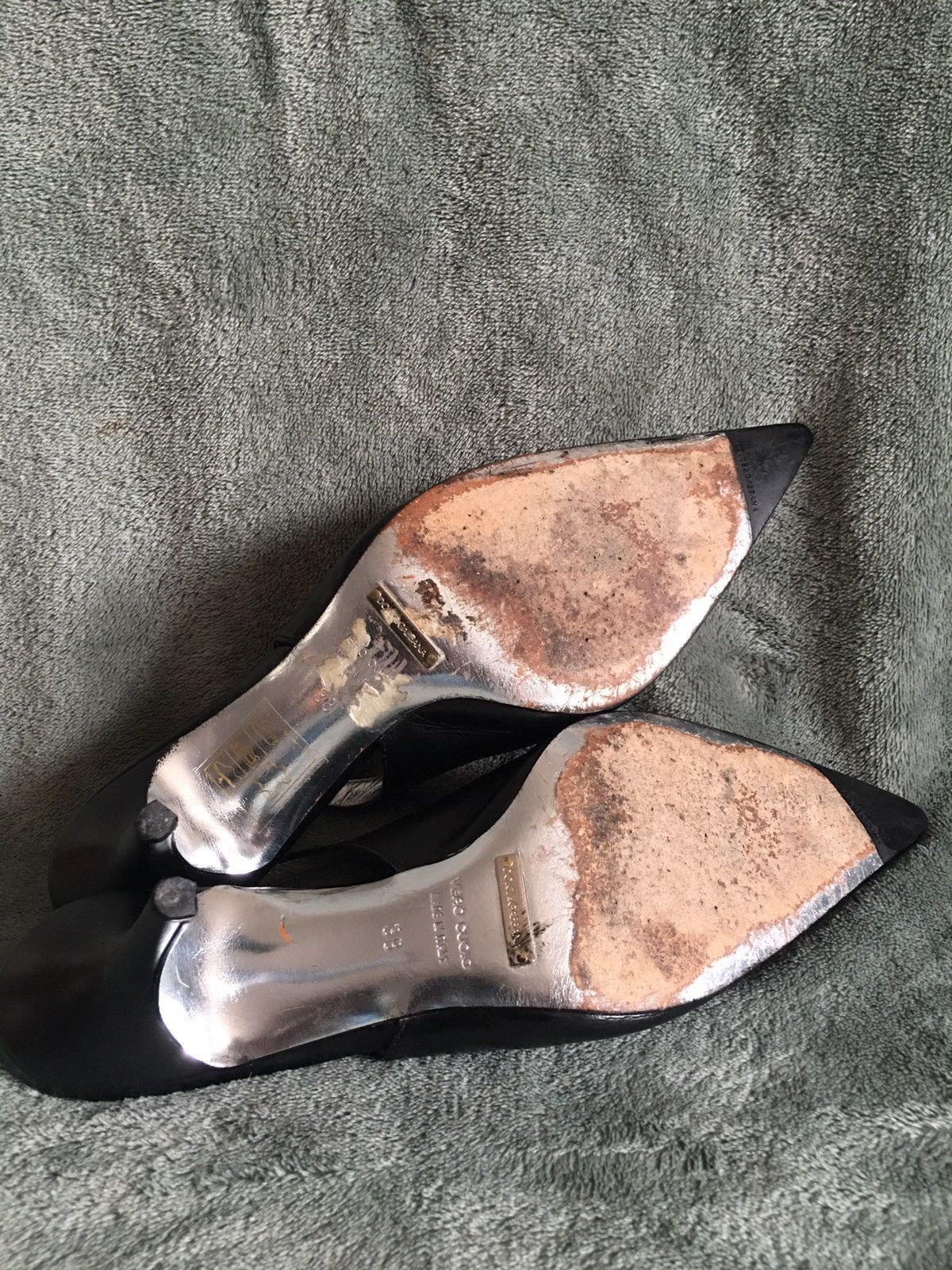 Dolce & Gabbana Dolce & Gabbana Black Leather Sling Heels Pumps EU 38 Size US 8 / IT 38 - 10 Thumbnail