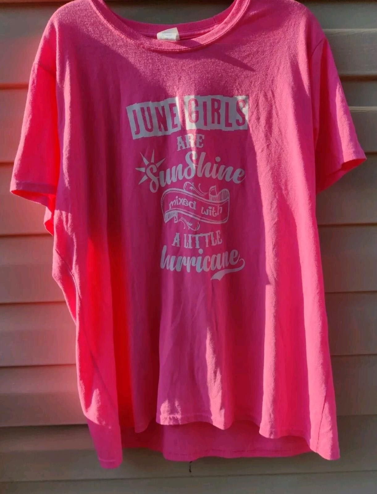 The Unbranded Brand "June Girls Are Sunshine Mixed With A Little Hurricane" Top Size 3XL / US 20-22 - 4 Thumbnail