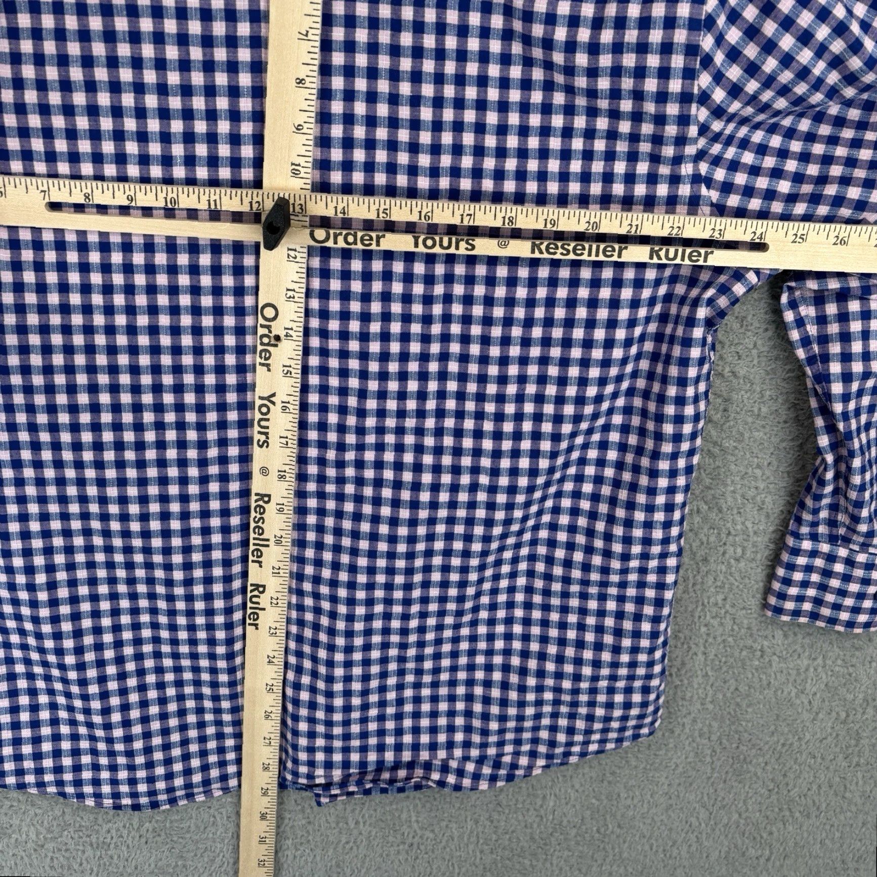 Vintage Twillory Untuckable Button Down Shirt Mens XL Blue Pink Check Linen Blend Size US XL / EU 56 / 4 - 6 Thumbnail