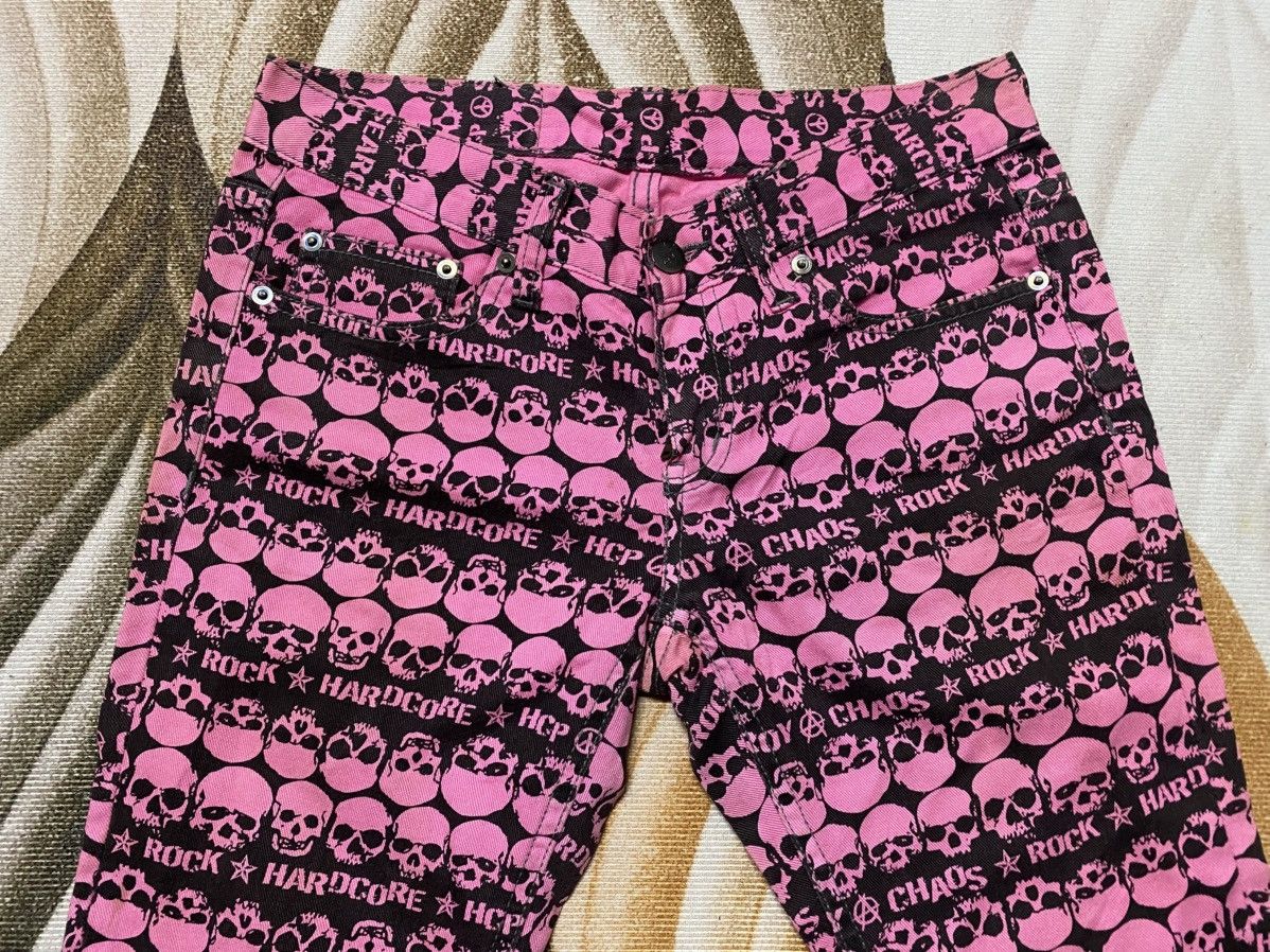 Japanese Brand Overprint Skull Design of Hell Cat Punks Original Jeans Size 28" / US 6 / IT 42 - 2 Thumbnail