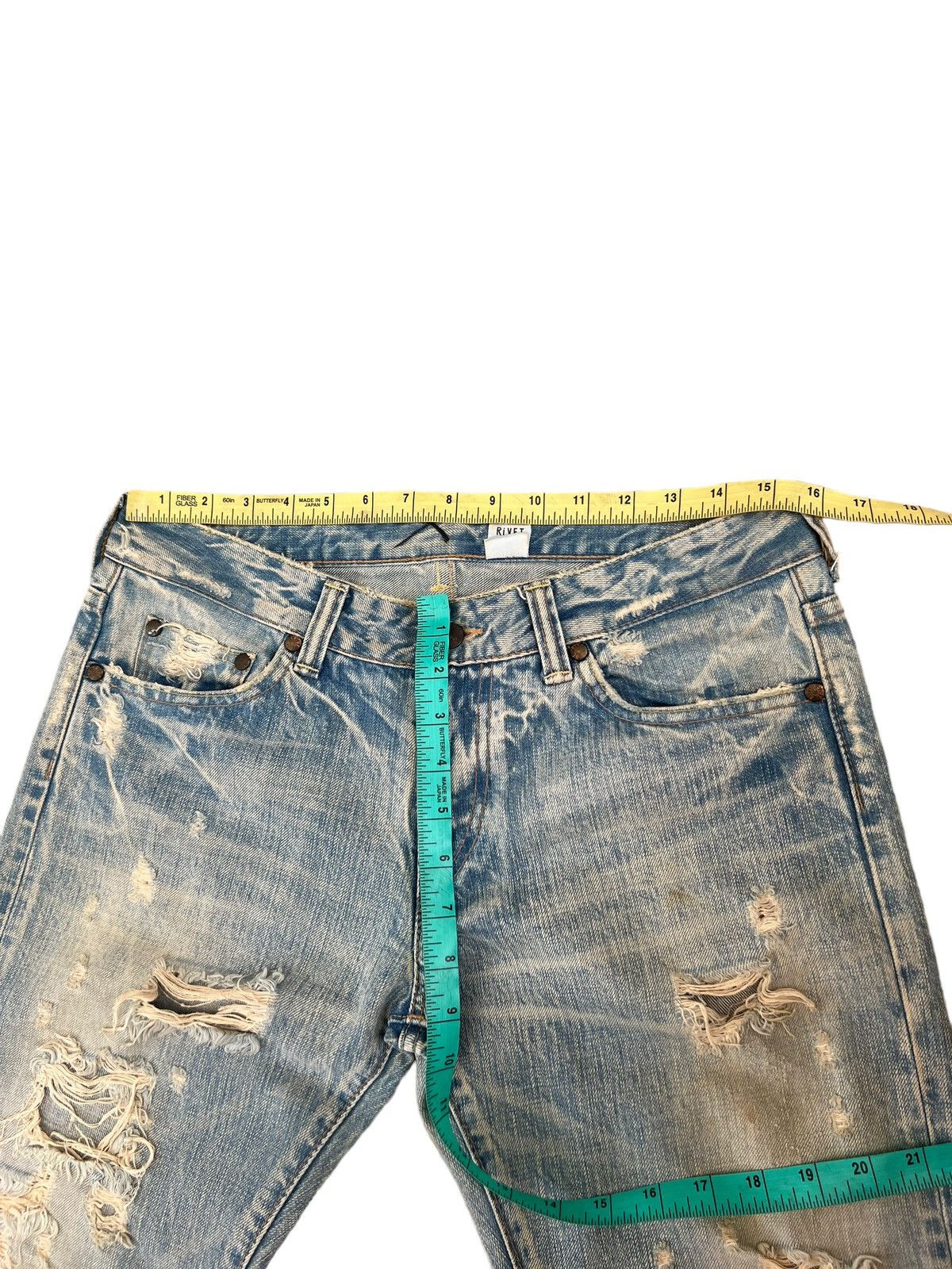 Japanese Brand Rivet & Blue Japan Distressed Muddy Denim Jeans Size US 30 / EU 46 - 3 Thumbnail