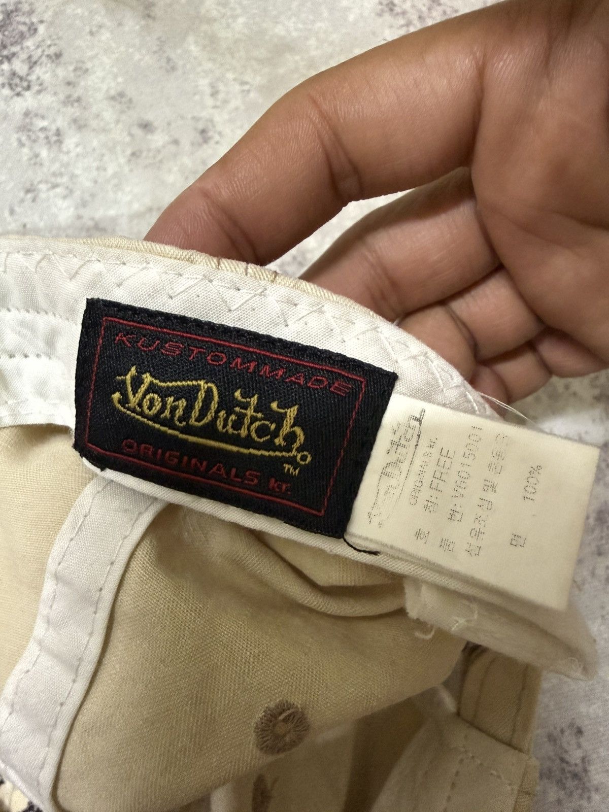 Von Dutch Vintage Von Dutch DistressedDesign CreamWhite Adjustable Cap Size ONE SIZE - 9 Thumbnail