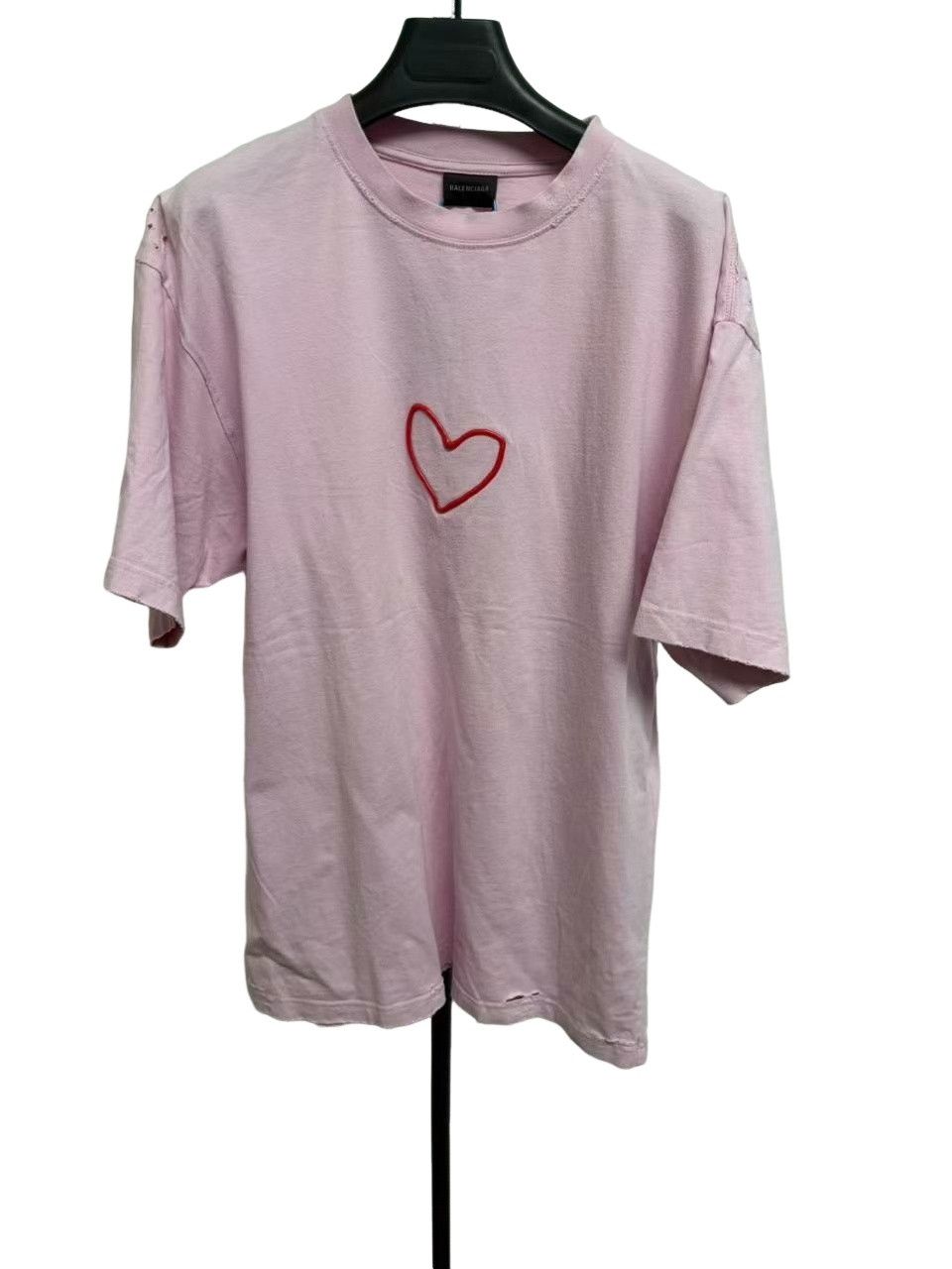 Balenciaga Balenciaga Pink Heart Short Sleeve T-Shirt XS Size XS / US 0-2 / IT 36-38 - 1 Thumbnail
