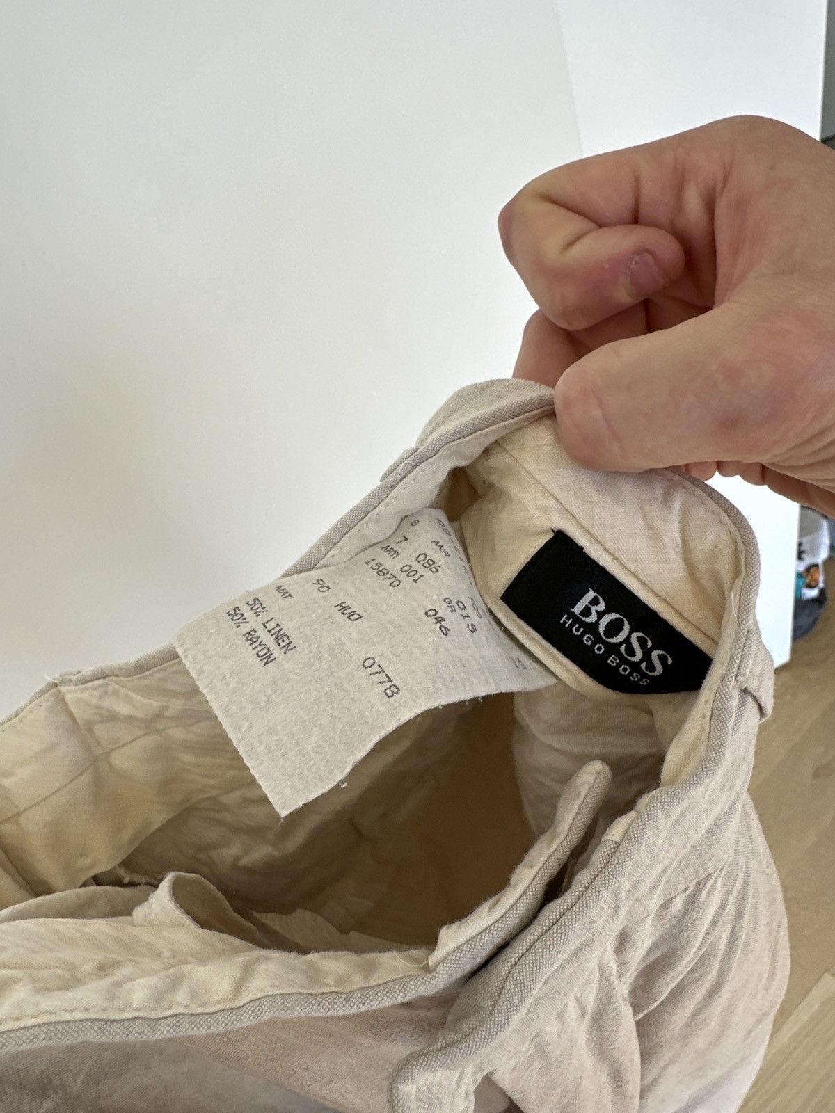 Hugo Boss Factory Boss White Linen Pants Size US 30 / EU 46 - 4 Thumbnail