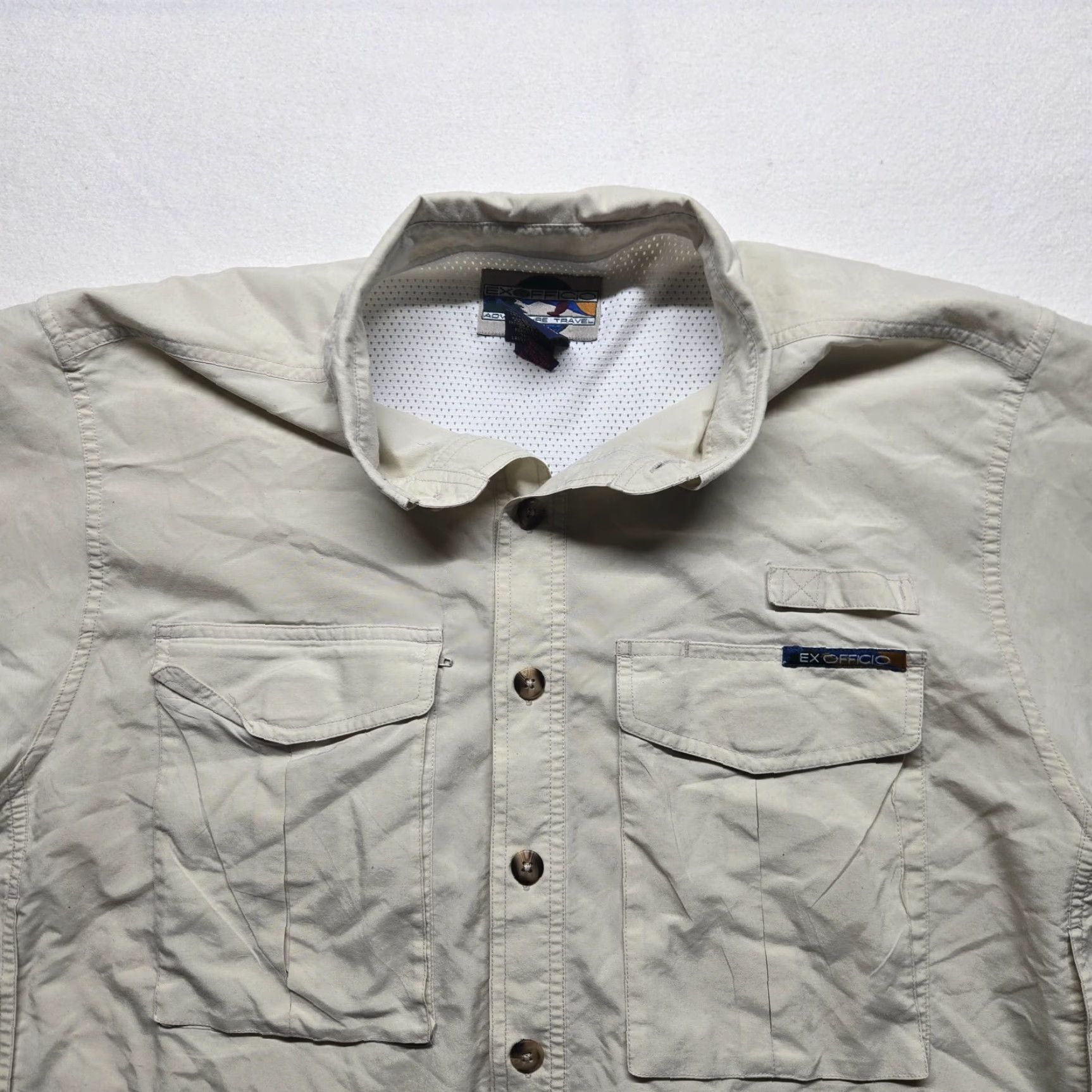 ExOfficio Exofficio Shirt Button-Up Adult Mens L Beige Short Sleeve Chest Pocket Everyday Casual Travel Shirt Size US L / EU 52-54 / 3 - 2 Thumbnail