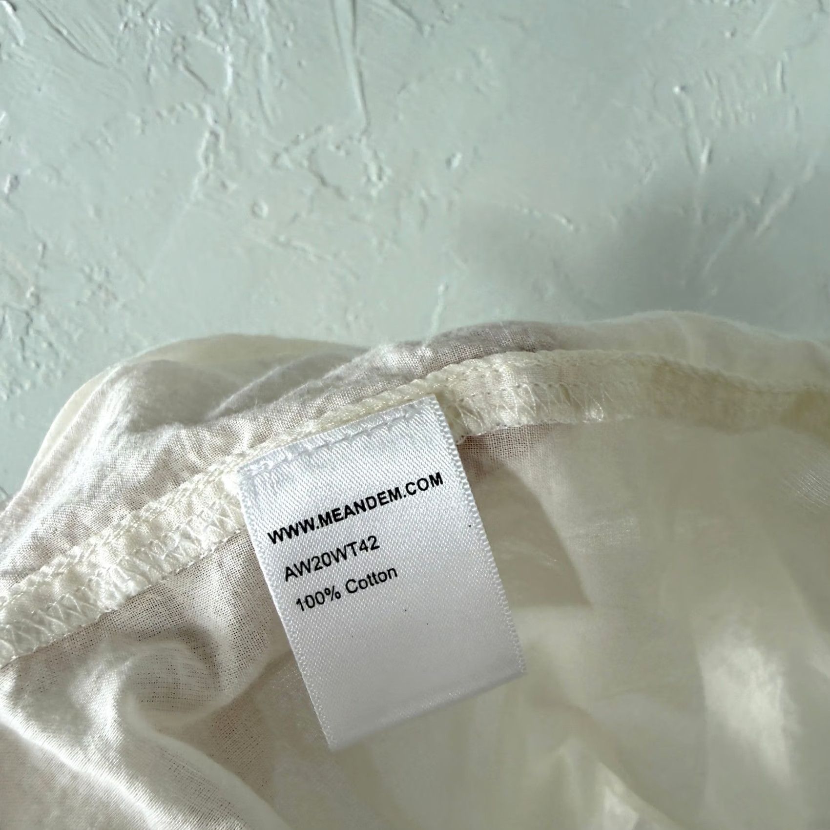 ME+EM ME+EM Womens Shirt S 12 Cotton Button Ruffle Collar Long Sleeve Smocked Cream Bohemian 12 Mens Womens Size XL / US 12-14 / IT 48-50 - 7 Thumbnail