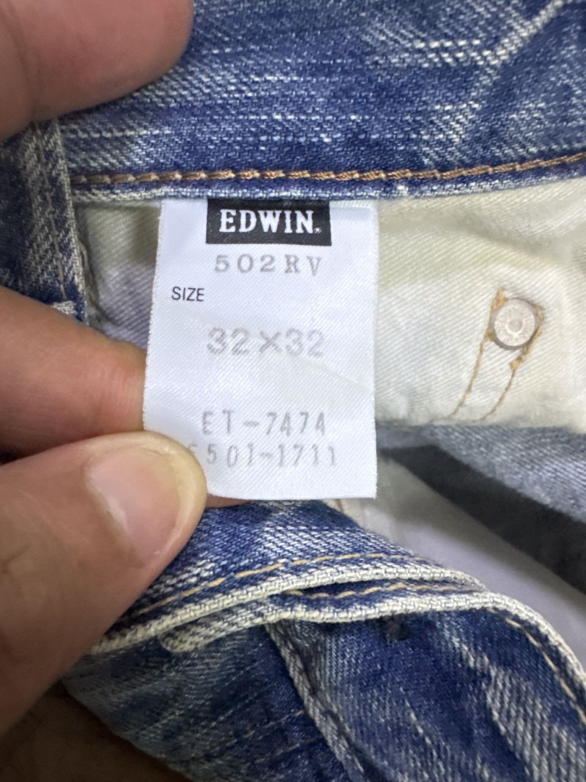 Edwin × Japanese Brand VINTAGE EDWIN 502 SUN FADED CLAWS MARKS DISTRESSED DENIM Size US 34 / EU 50 - 17 Thumbnail