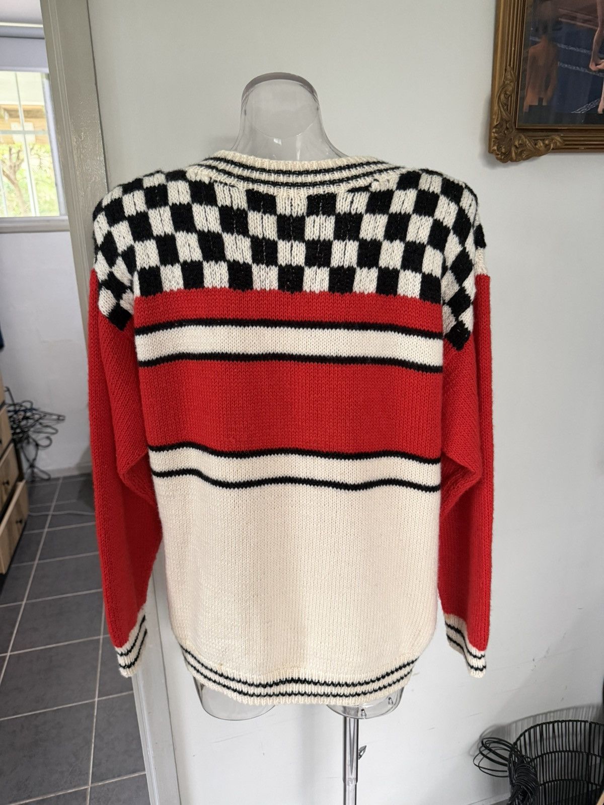 Porsche Design Vintage Porsche Motorsport Wool Knit Jumper – Checkered Flag Size US M / EU 48-50 / 2 - 4 Thumbnail
