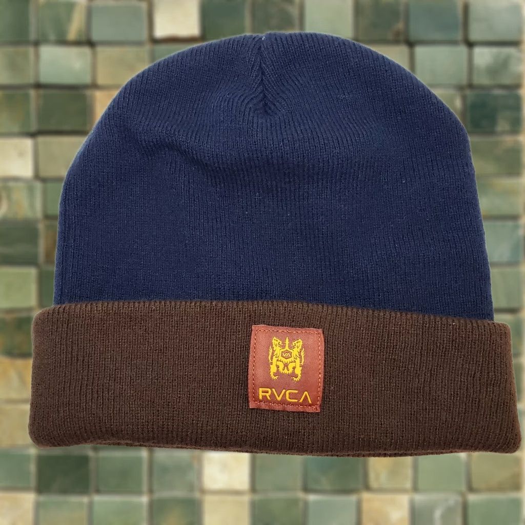 RVCA RVCA Beanie Hat Cap Adult Unisex Navy Brown Outdoor Gorpcore Builder Size ONE SIZE - 1 Thumbnail