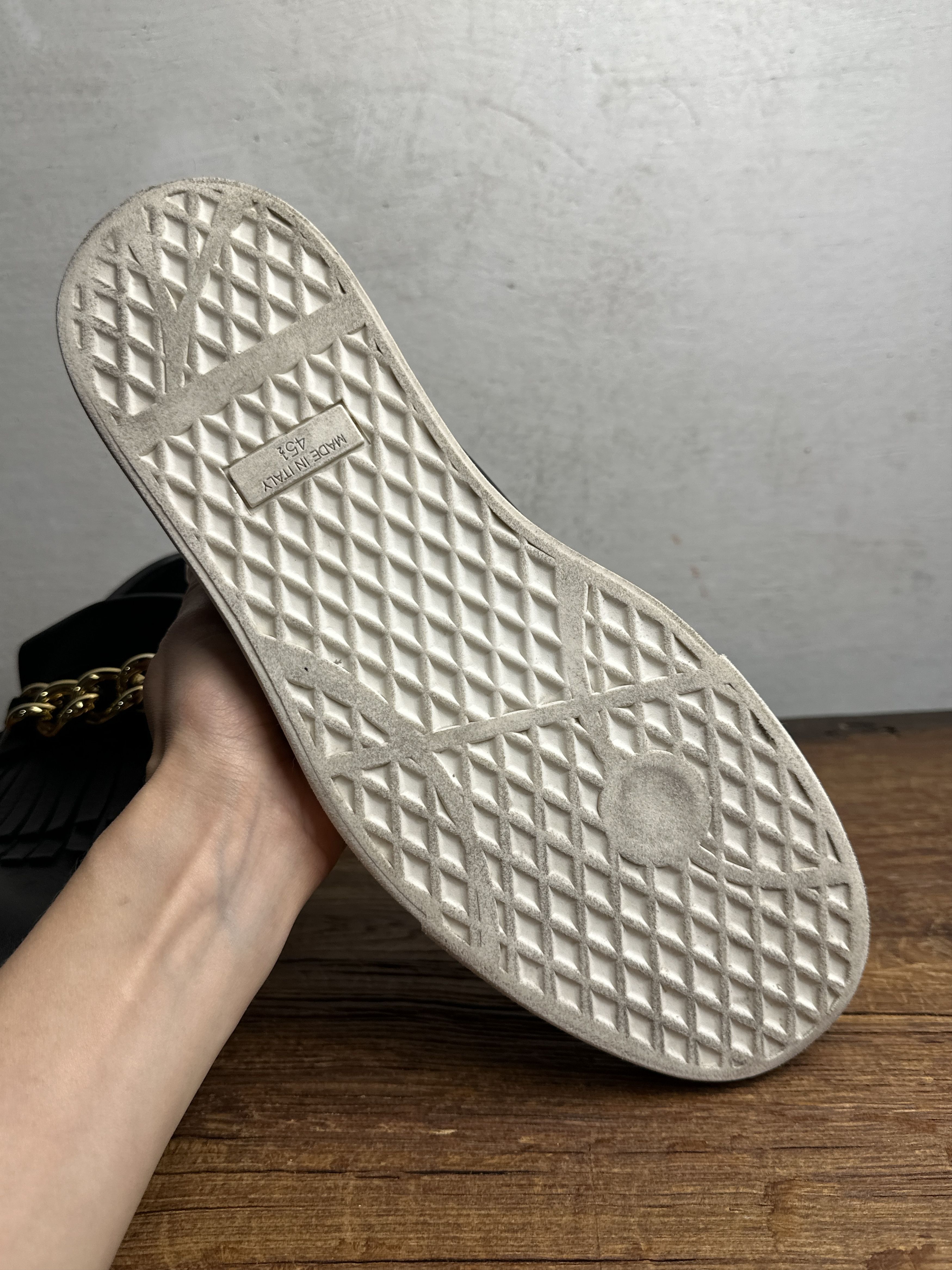 Giuseppe Zanotti Giuseppe Zanotti Black Fringed Leather Slip On Sneakers Size US 12 / EU 45 - 10 Thumbnail