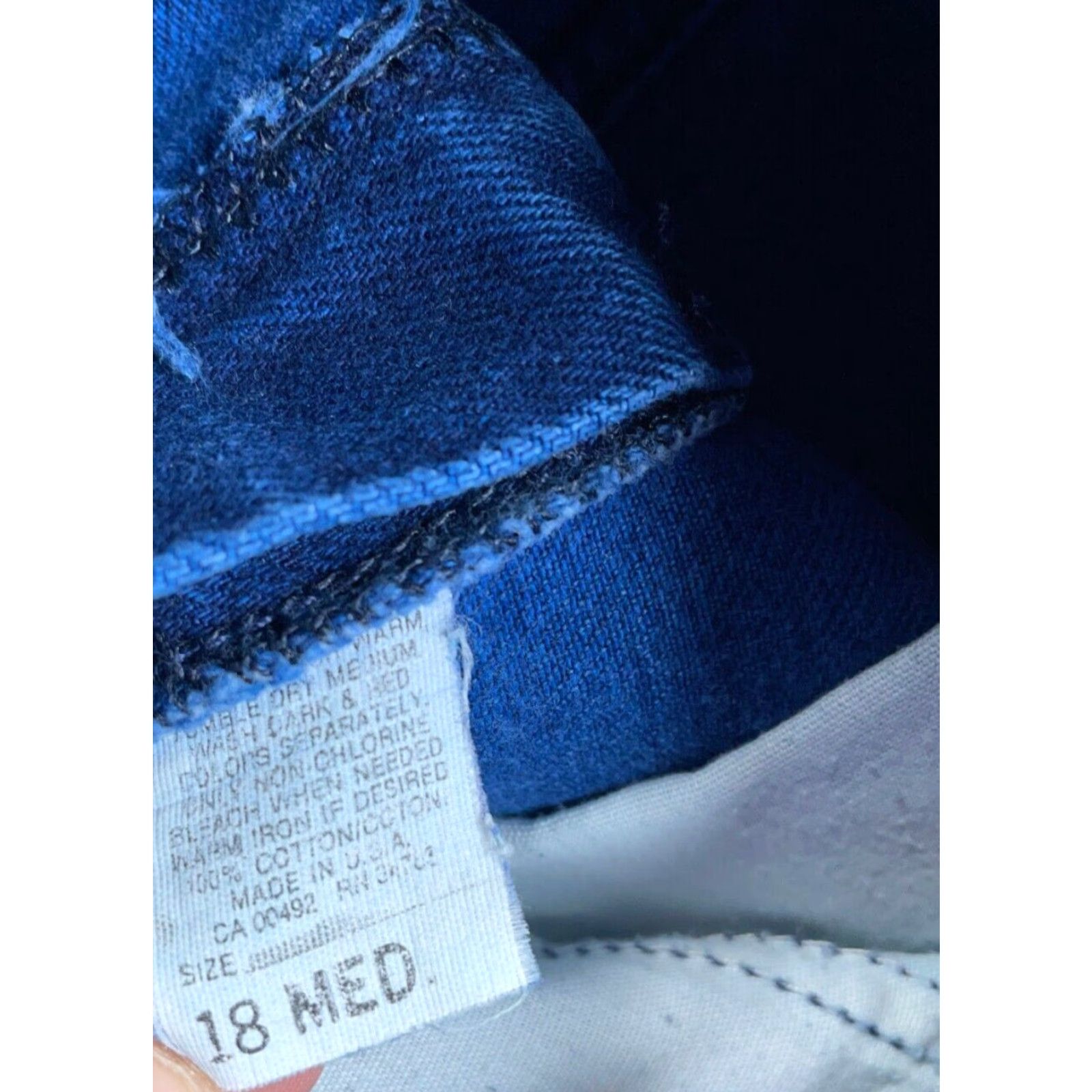 Lee VINTAGE Lee Jeans Women 18 Medium 32 x 27 Blue Denim High Waisted Tapered 5-Pocket 80s 90s Hipster Retro Womens Size 24" / US 00 / IT 34 - 3 Thumbnail