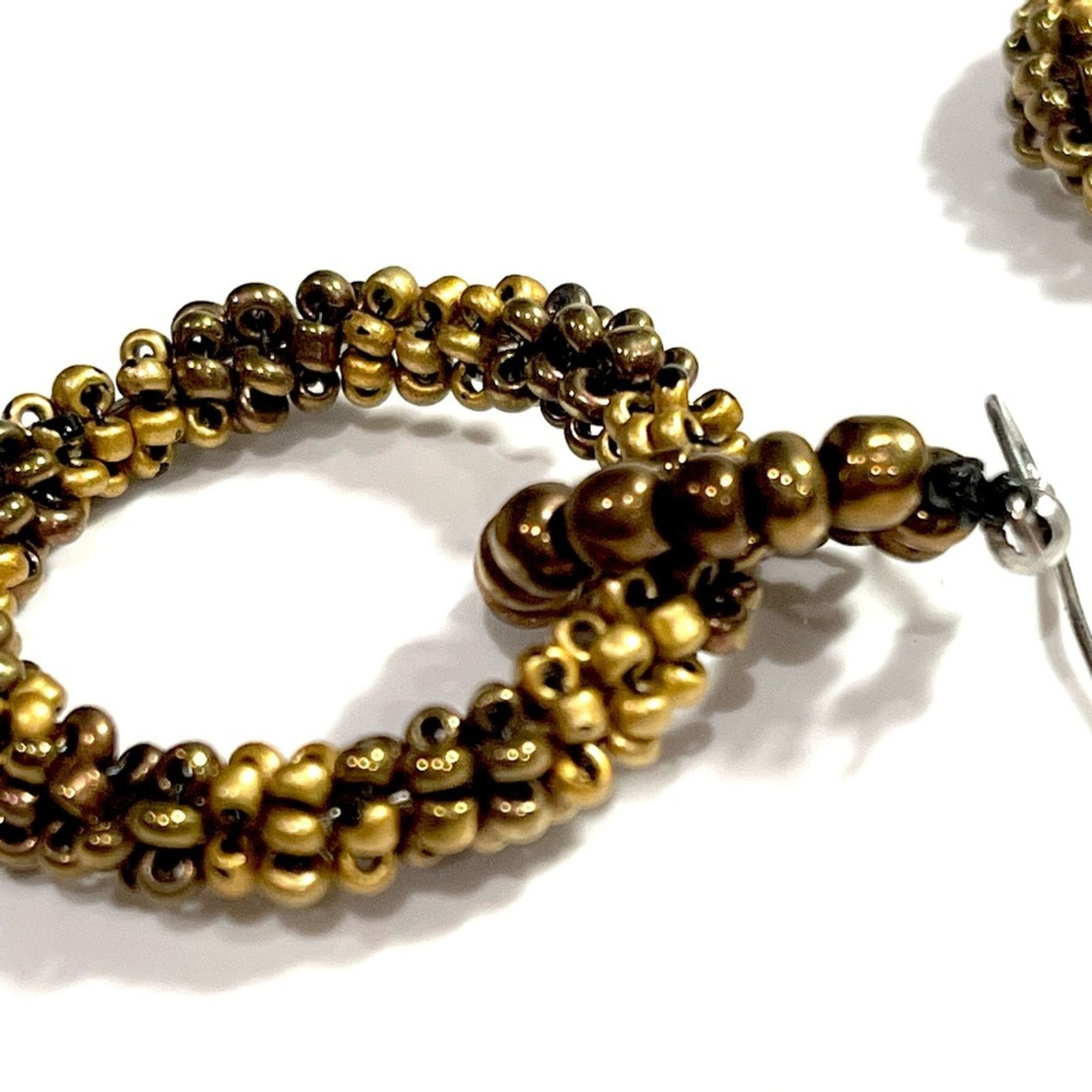 Other BOHEMIAN Golden Beaded Drop Circle Dangle Earrings Size ONE SIZE - 3 Thumbnail
