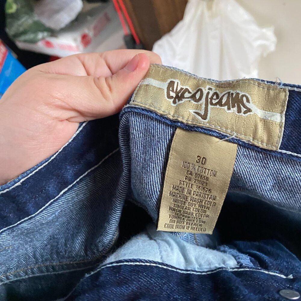 Vintage Vintage Y2K 90s Embroidered EXCO Jeans Size 30 Blue Size US 30 / EU 46 - 9 Thumbnail