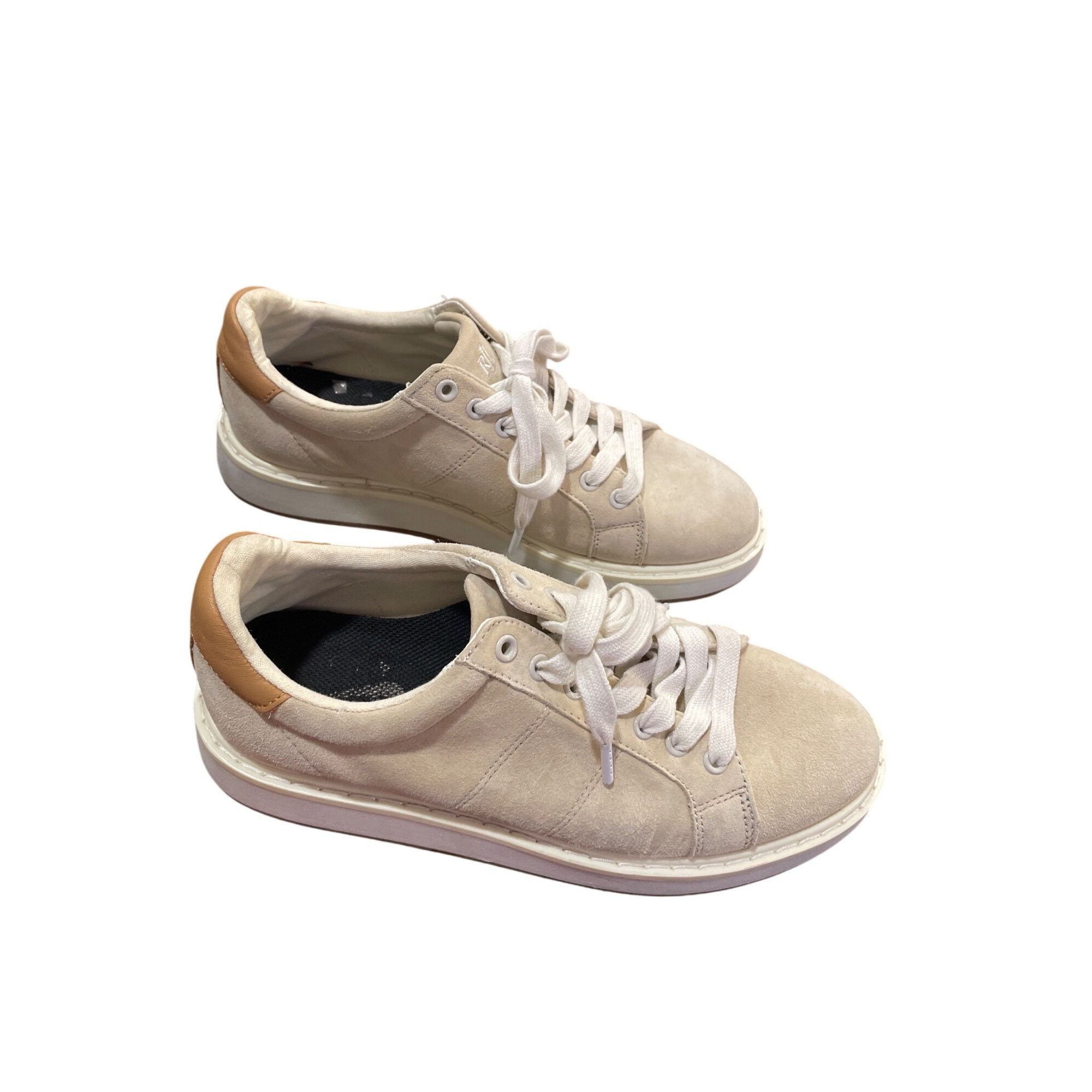 Ralph Lauren Ralph Lauren Lauren Angeline wms beige sheep leather sneaker Size US 7.5 / IT 37.5 - 3 Thumbnail