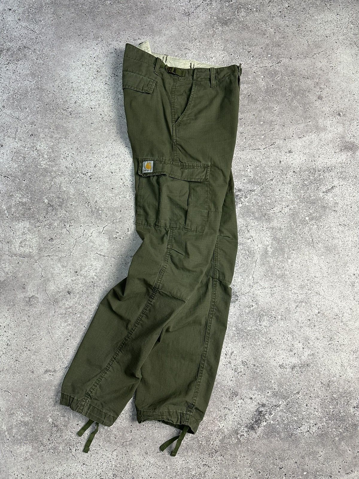 Vintage Carhartt Cargo Distressed Pants Faded Khaki Y2K