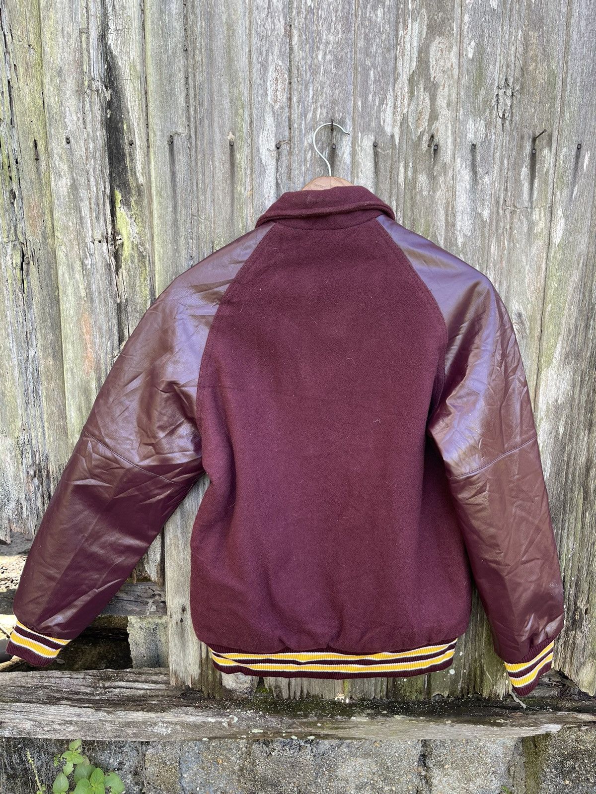 Designer Vintage Burgundy Dilly Letterman Varsity Jacket (XS) Size US XS / EU 42 / 0 - 10 Thumbnail