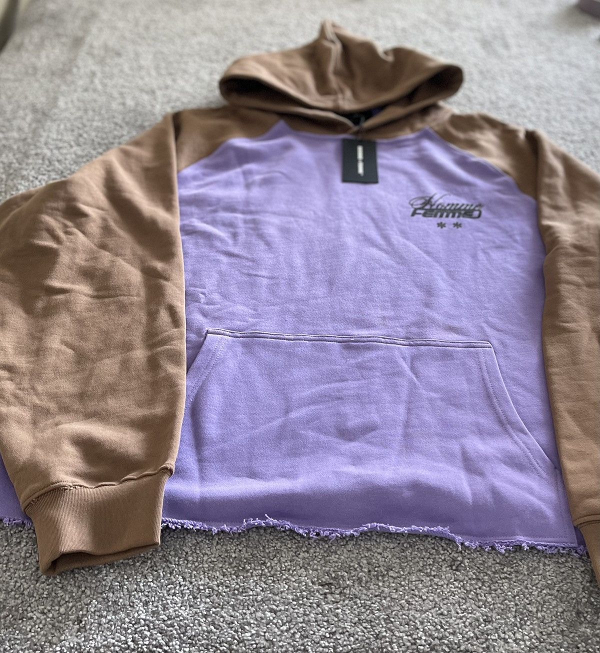 Homme + Femme La Homme Femme Lavender Brown Colorblock Hoodie NWT Size US L / EU 52-54 / 3 - 2 Thumbnail