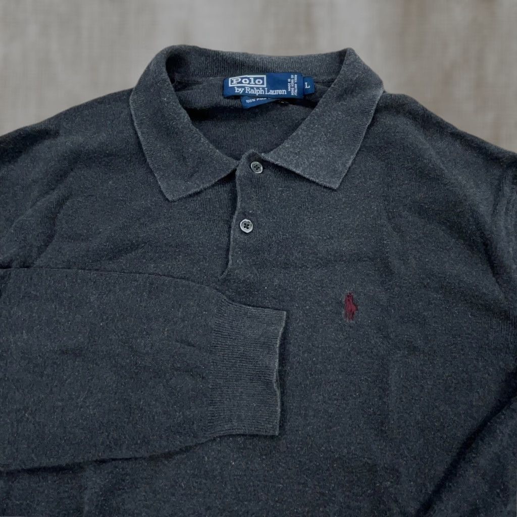 Polo Ralph Lauren Polo Ralph Lauren Sweater Men Large Gray Knit Cotton Striped Logo Lightweight All Seasons Size US L / EU 52-54 / 3 - 1 Thumbnail