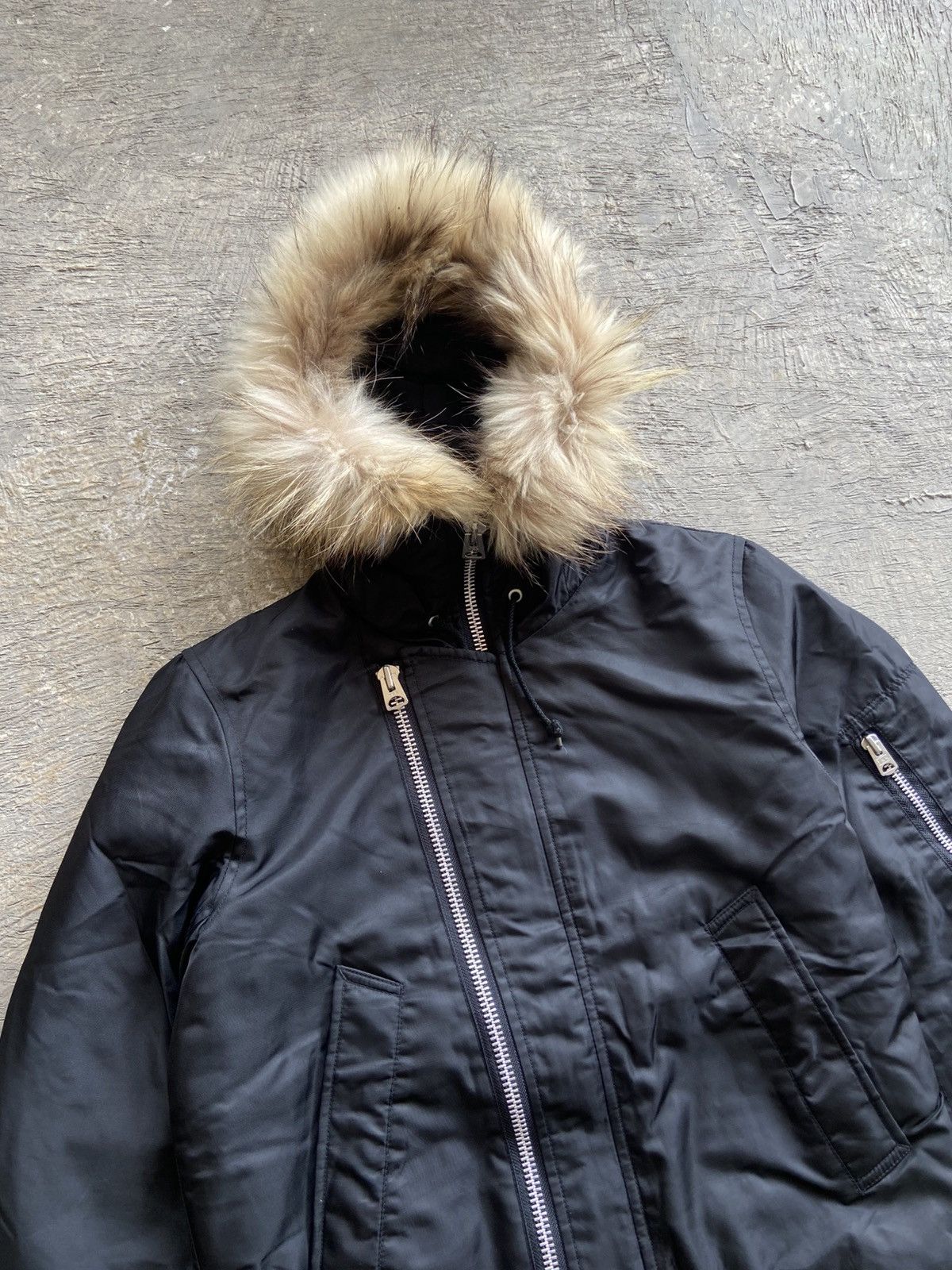 2000s Nano Universe - Vkei Style Racoon Fur Riders Jacket 00s Real