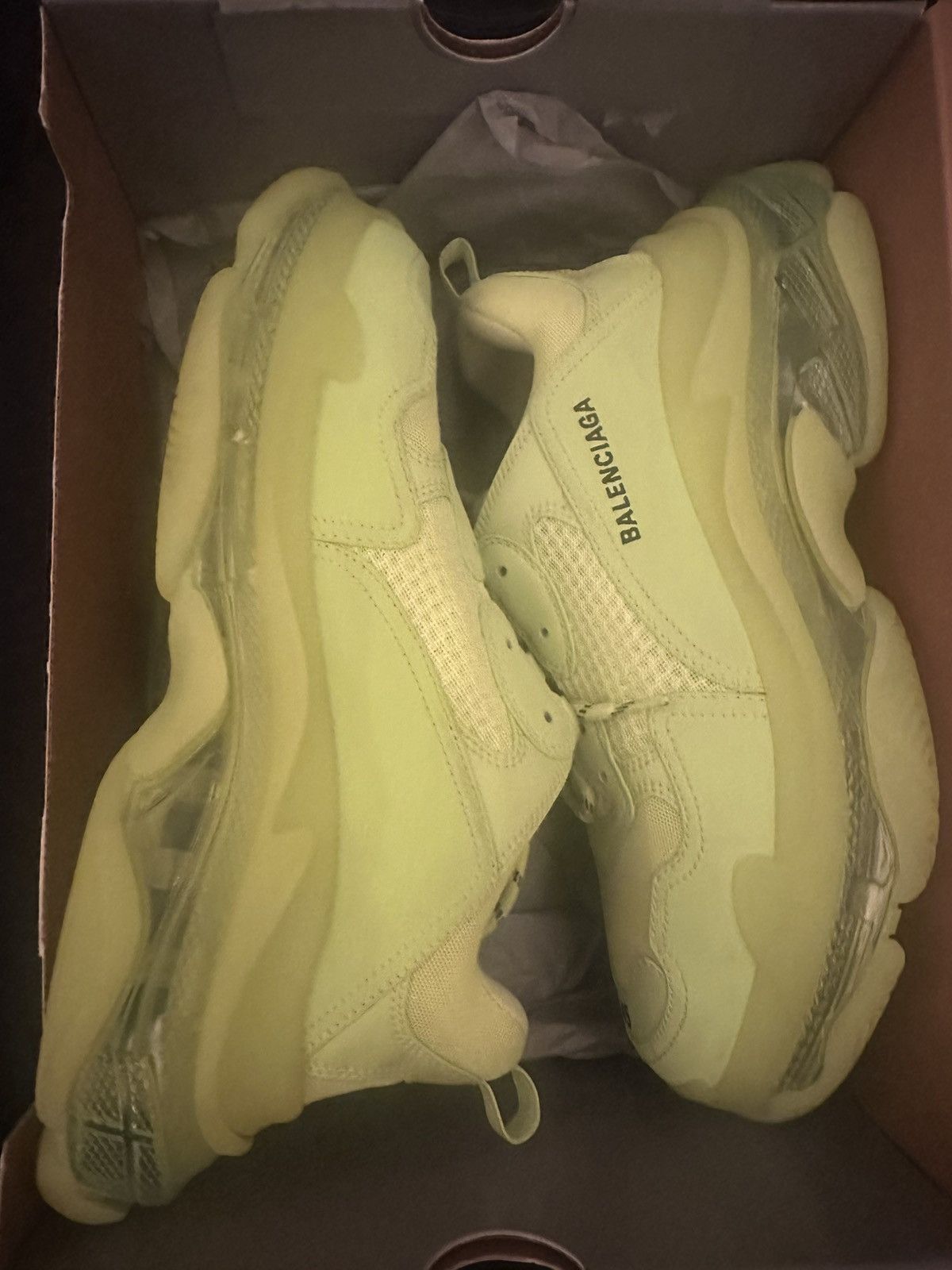 Balenciaga Balenciaga Triple S Clear Sole Sneakers Neon Yellow Size US 12 / EU 45 - 1 Thumbnail