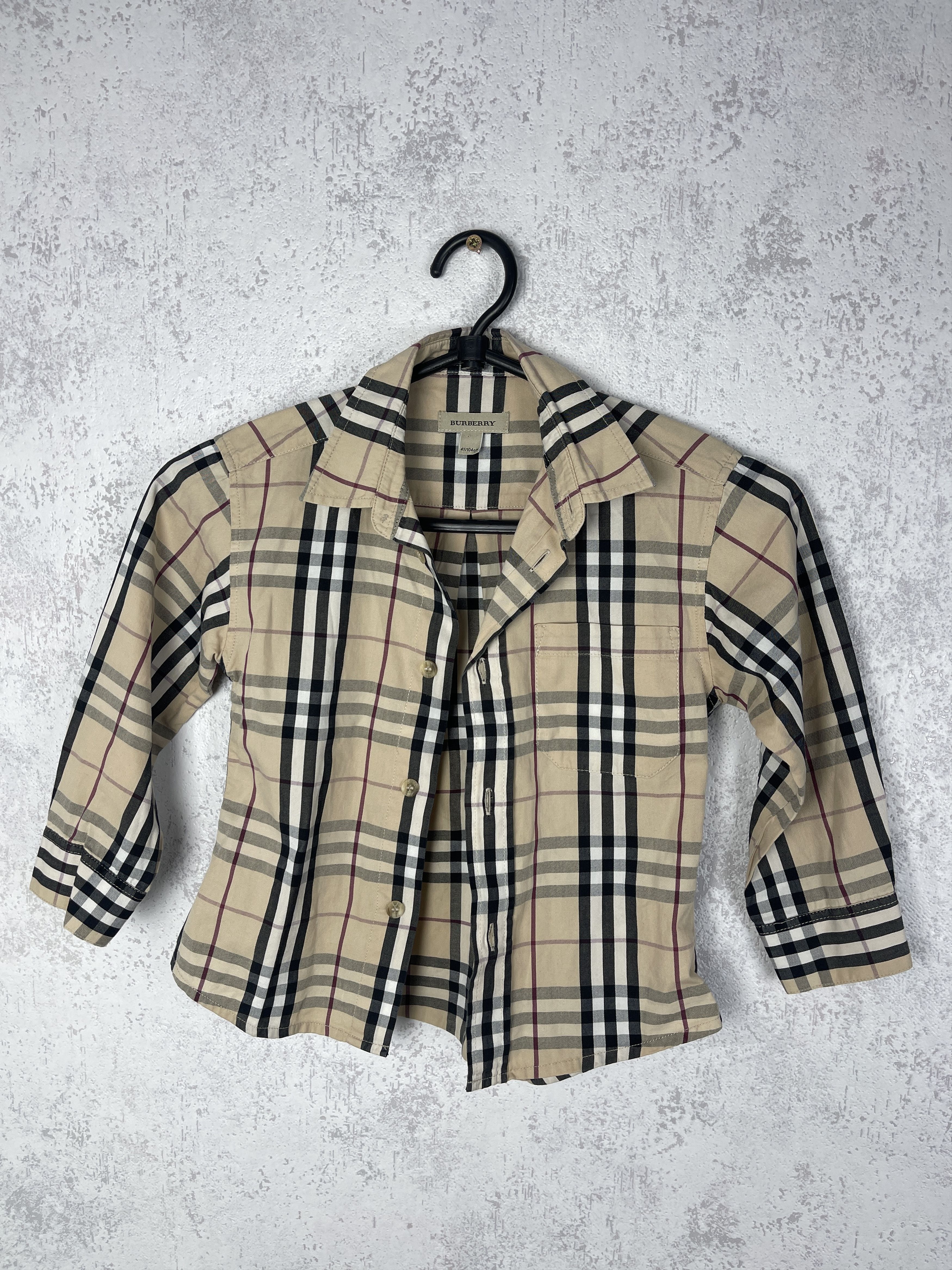 Burberry Burberry Kids 4Y Check Colar Shirt Size US XXS / EU 40 - 1 Thumbnail