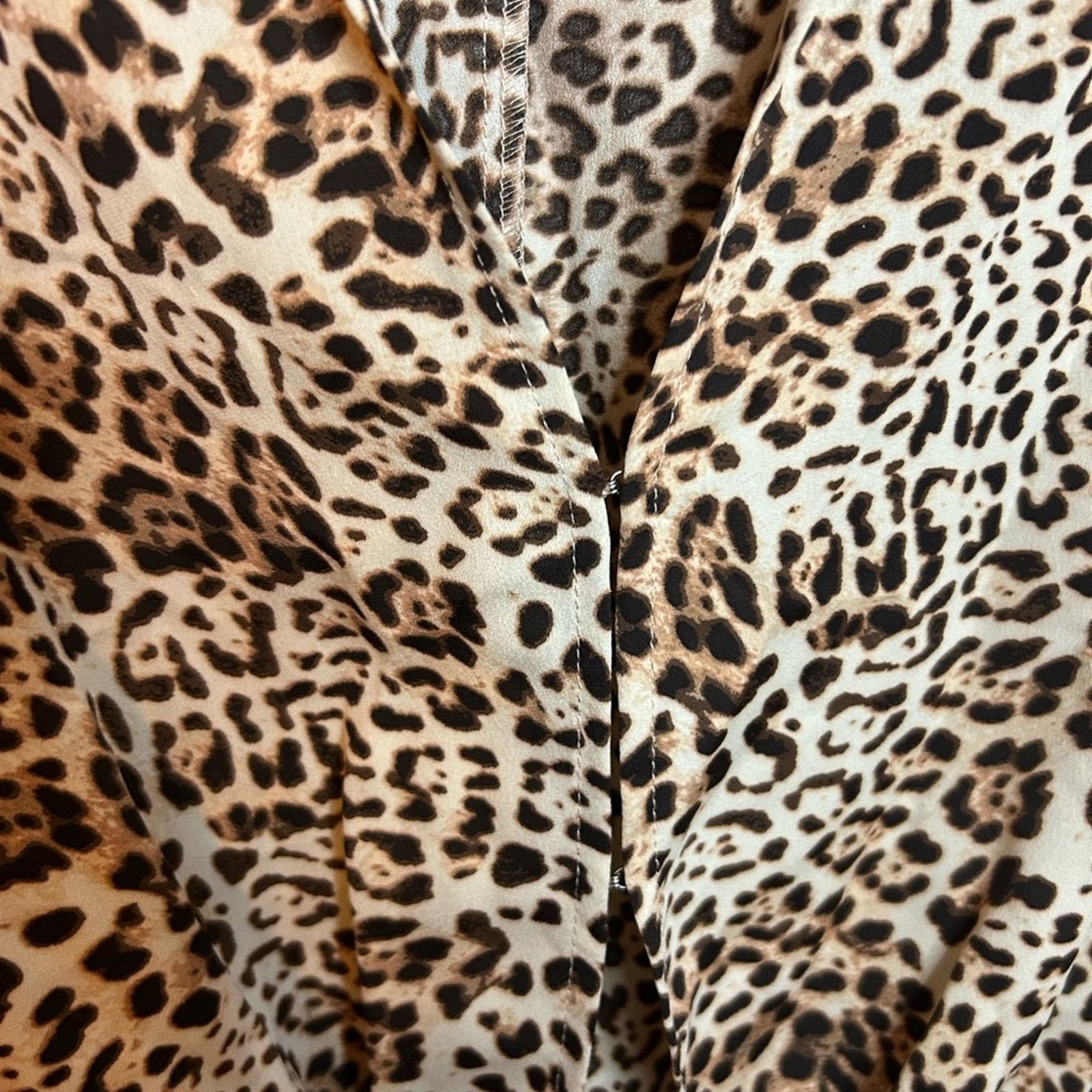 Other Nwt JustFab Summer Leopard Front Tie Blouse Size XXL / US 16-18 / IT 52-54 - 5 Thumbnail