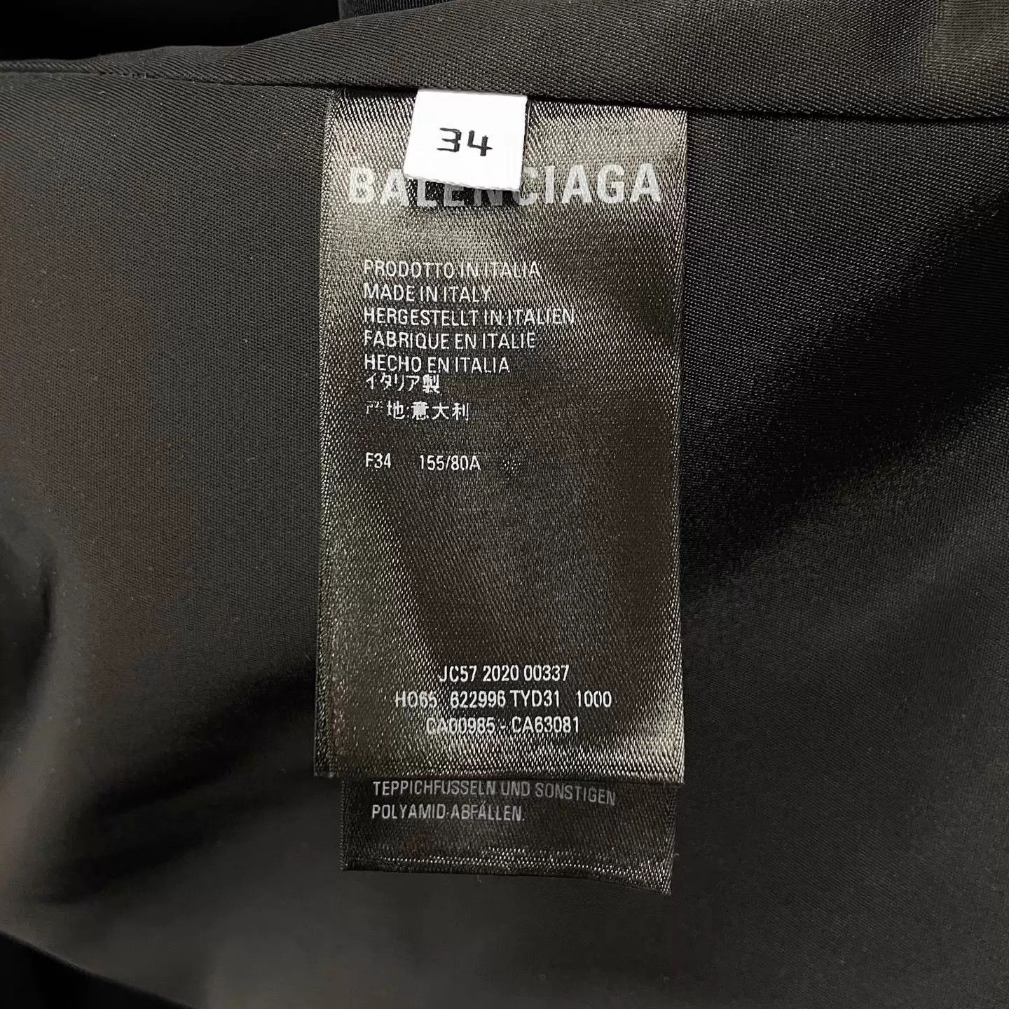 Balenciaga Balenciaga Black Logo Oversized Mid-Length Jacket 34 Size XS / US 0-2 / IT 36-38 - 6 Thumbnail