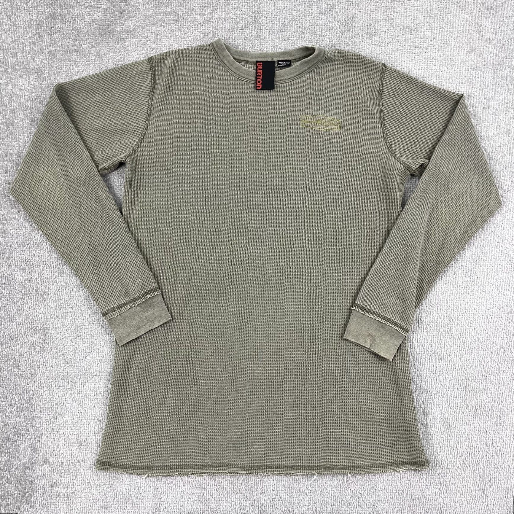Burton Burton Shirt Medium Green Waffle Knit Thermal Crew Surf Skate Y2K Bud Light Mens Size US M / EU 48-50 / 2 - 3 Thumbnail