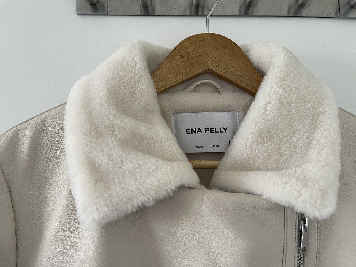 Other Leather Shearling Aviator Bomber Jacket in White/Ivory US 6 Size M / US 6-8 / IT 42-44 - 7 Thumbnail