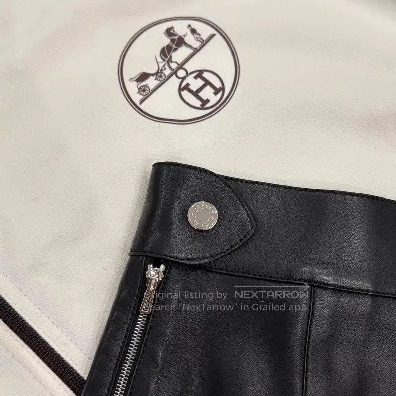 Hermes Hermes Classic Black Badge Leather Skirt Size 24" / US 00 / IT 34 - 6 Thumbnail