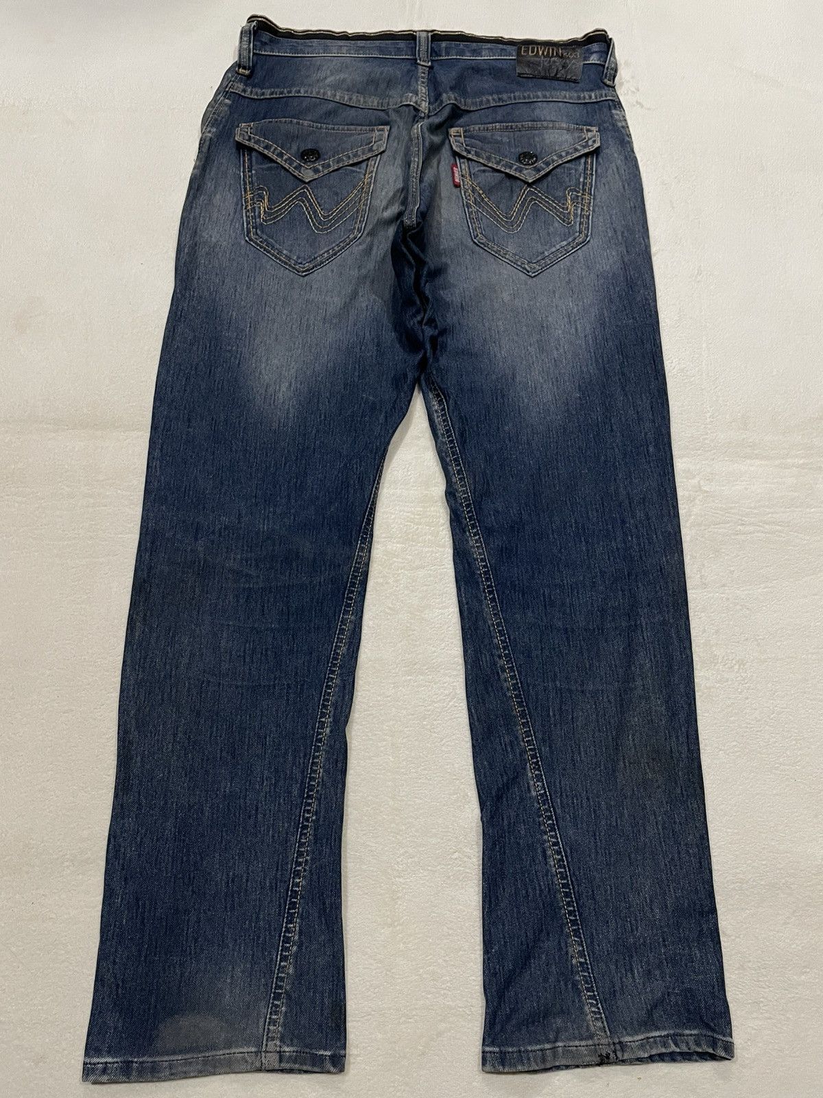 Edwin Vintage Edwin 503 Jerseys Twist Leg Distressed Denim Jeans Size US 35 - 1 Thumbnail
