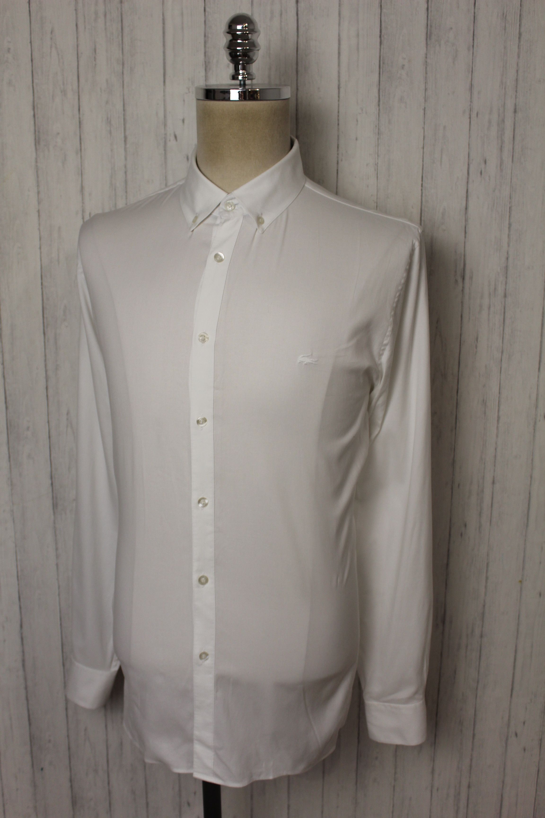 Lacoste LACOSTE Long Sleeve White Shirt Size FR 43 Size US L / EU 52-54 / 3 - 2 Thumbnail