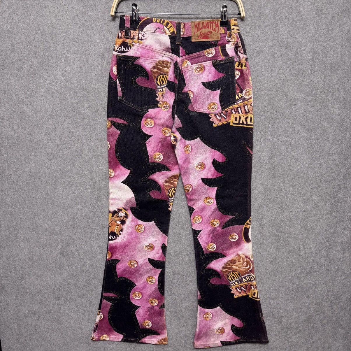 Beauty Beast × Designer Kiliwatch Secuction All Over Print Flared Bootcut Jeans Size US 27 - 1 Thumbnail