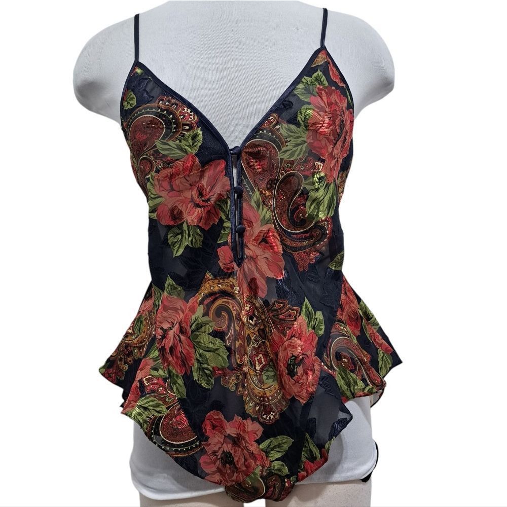 Victoria's Secret Vintage Victoria's Secret Floral Intimates Y2K Bodysuit Smal Size S / US 4 / IT 40 - 1 Thumbnail