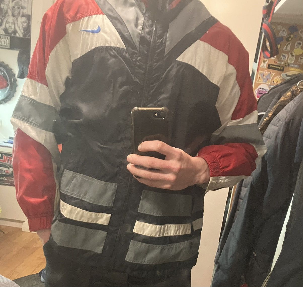 Nike VTG 1992 Nike Spellout Windbreaker Jacket Size S (Fits M) Size US M / EU 48-50 / 2 - 3 Thumbnail