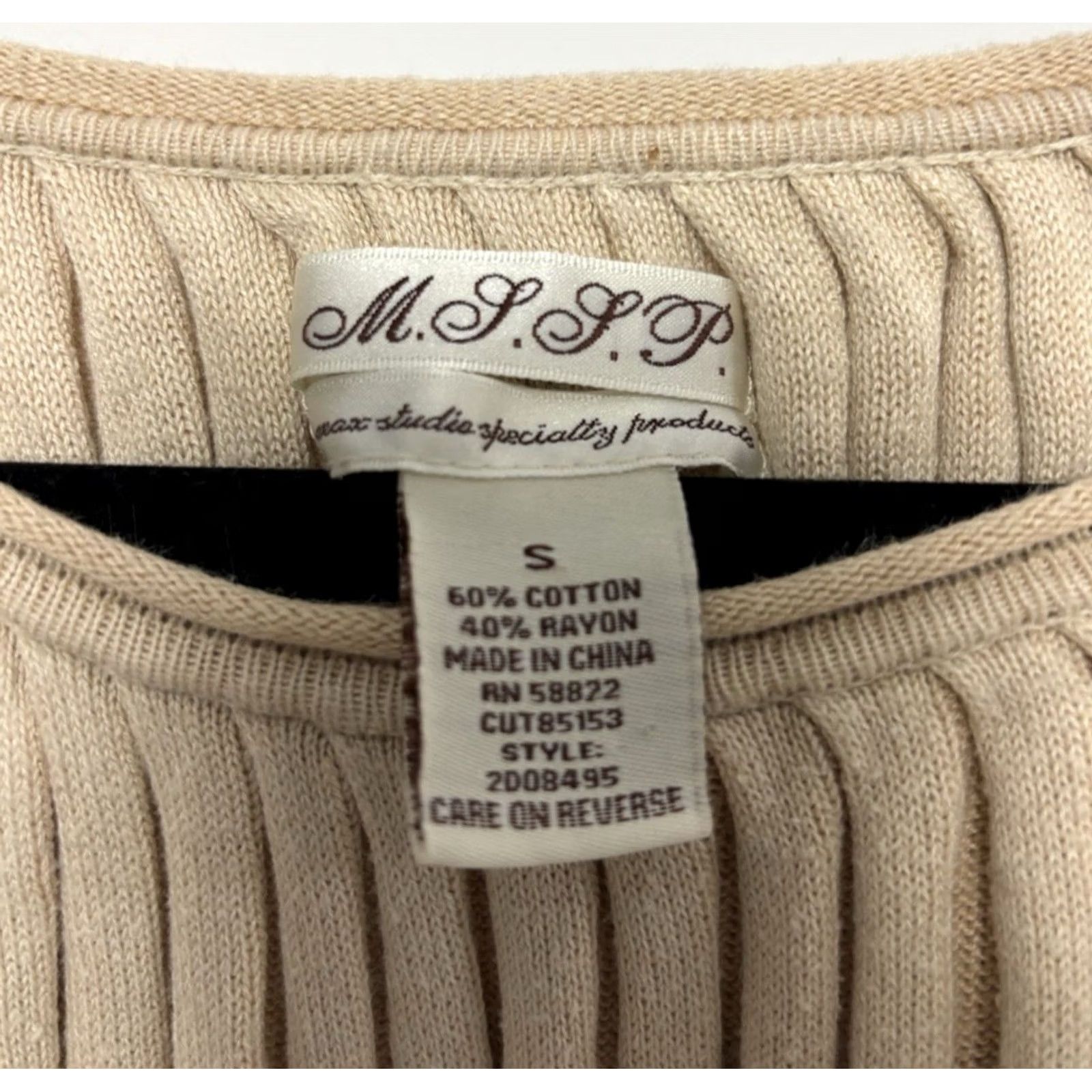 Vintage Lucky Rack Beige Geometric Batwing Knit Pullover Sweater | Size S Womens Size S / US 4 / IT 40 - 3 Thumbnail