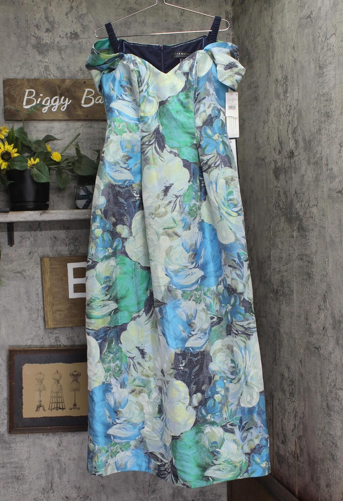 Other Nwt Aidan Mattox By Adrianna Papell Dress Blue Multi 10 Size L / US 10 / IT 46 - 1 Thumbnail