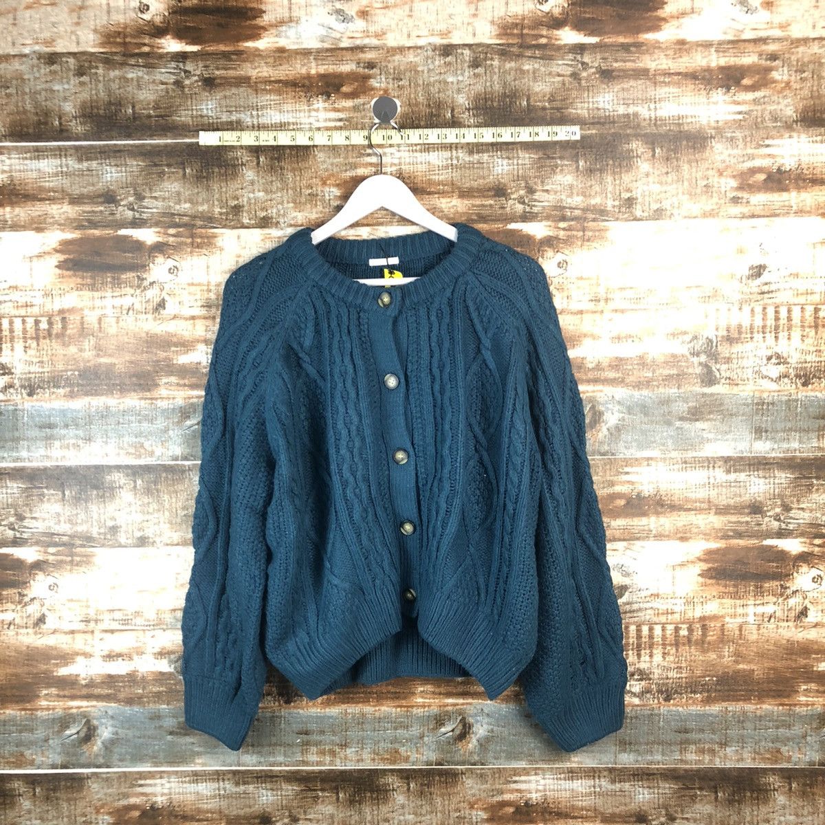 GU Green vintage cable Knitwear #A2002