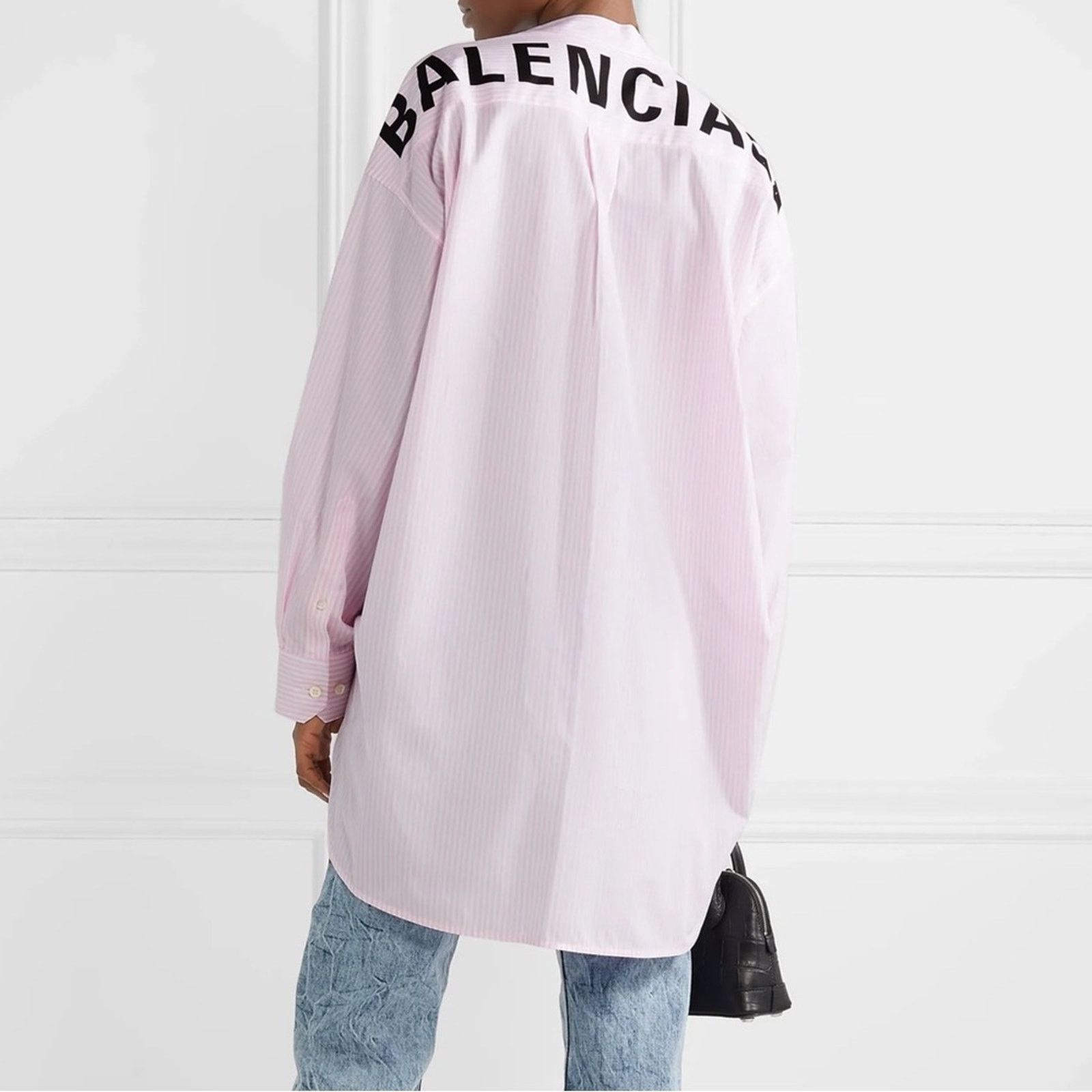 Balenciaga Balenciaga New Swing Logo Button Down Striped Shirt Size XS Size XXS / US 00 / IT 34 - 2 Thumbnail