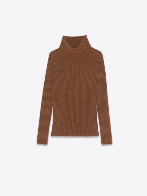 Saint Laurent Paris o1tp1o0325 Cassandra Turtleneck Sweater in Brown Size S / US 4 / IT 40 - 1 Preview