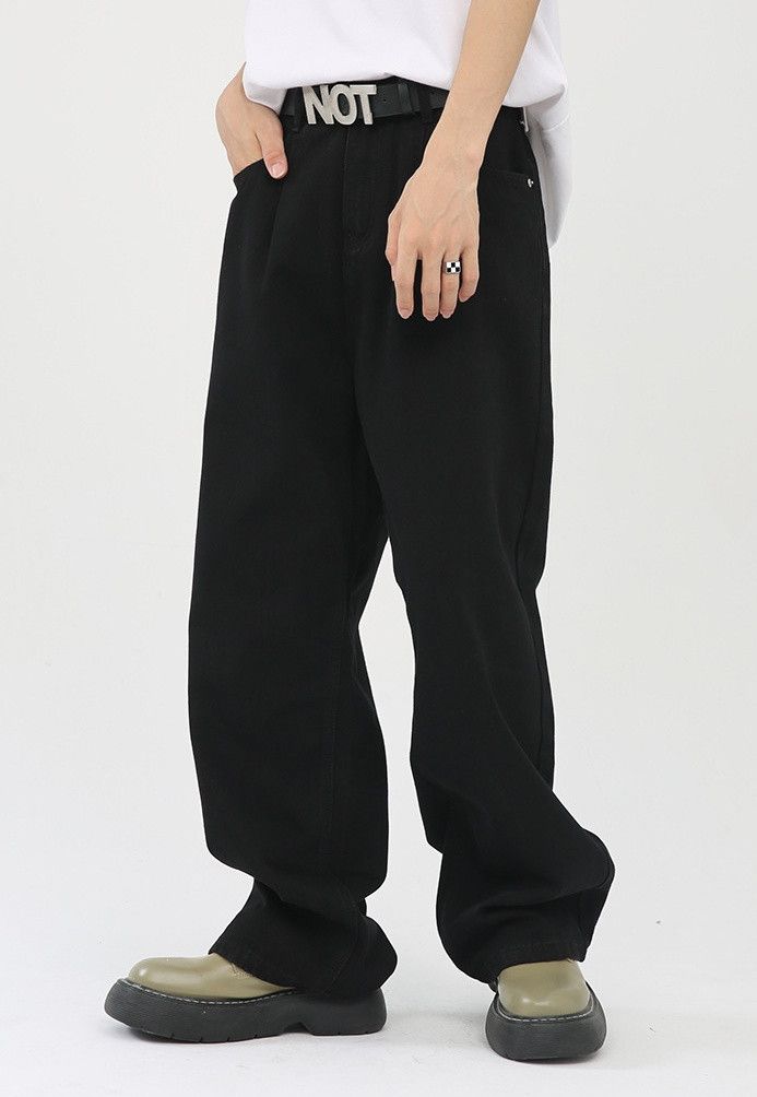 Japanese Brand Solid color loose wide-leg straight casual trousers Size US 32 / EU 48 - 3 Thumbnail