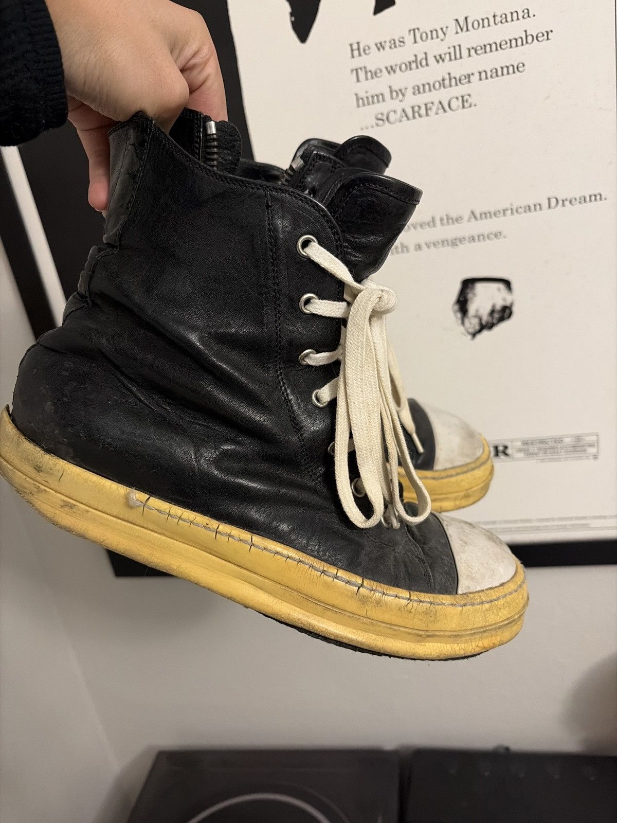 Rick Owens Rick Owens FW 2009 "Crust" Hightop Ramones Size US 9 / EU 42 - 1 Thumbnail