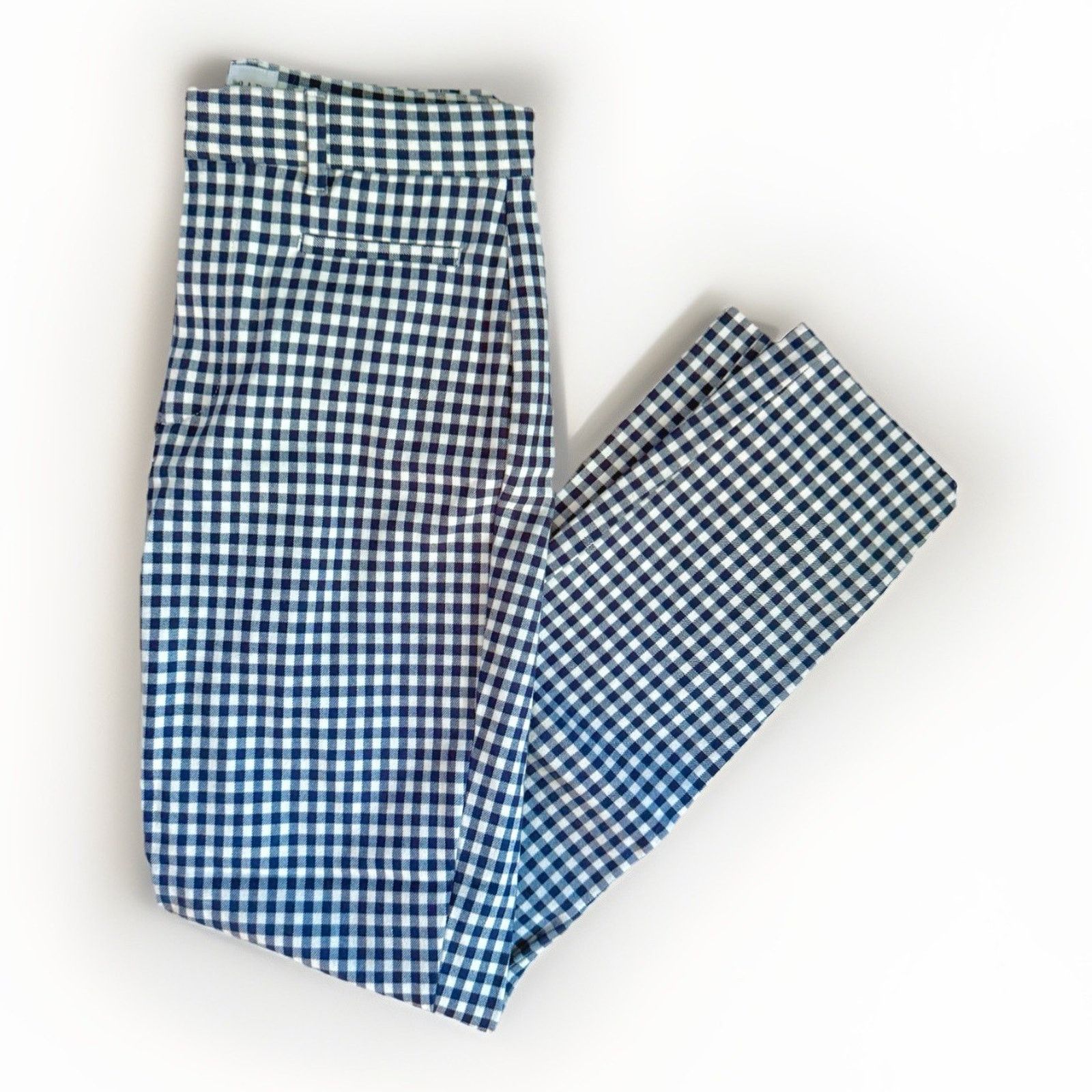 Gap GAP Mid Rise Skinny Ankle Pants Navy Gingham Stretch 2 Size 26" / US 2 / IT 38 - 3 Thumbnail