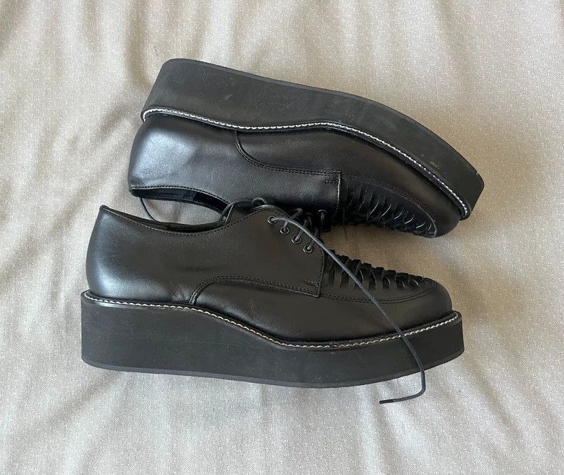 Yohji Yamamoto Yohji Yamamoto Black Woven Platform Shoes-2506 Size US 6 / IT 36 - 6 Thumbnail