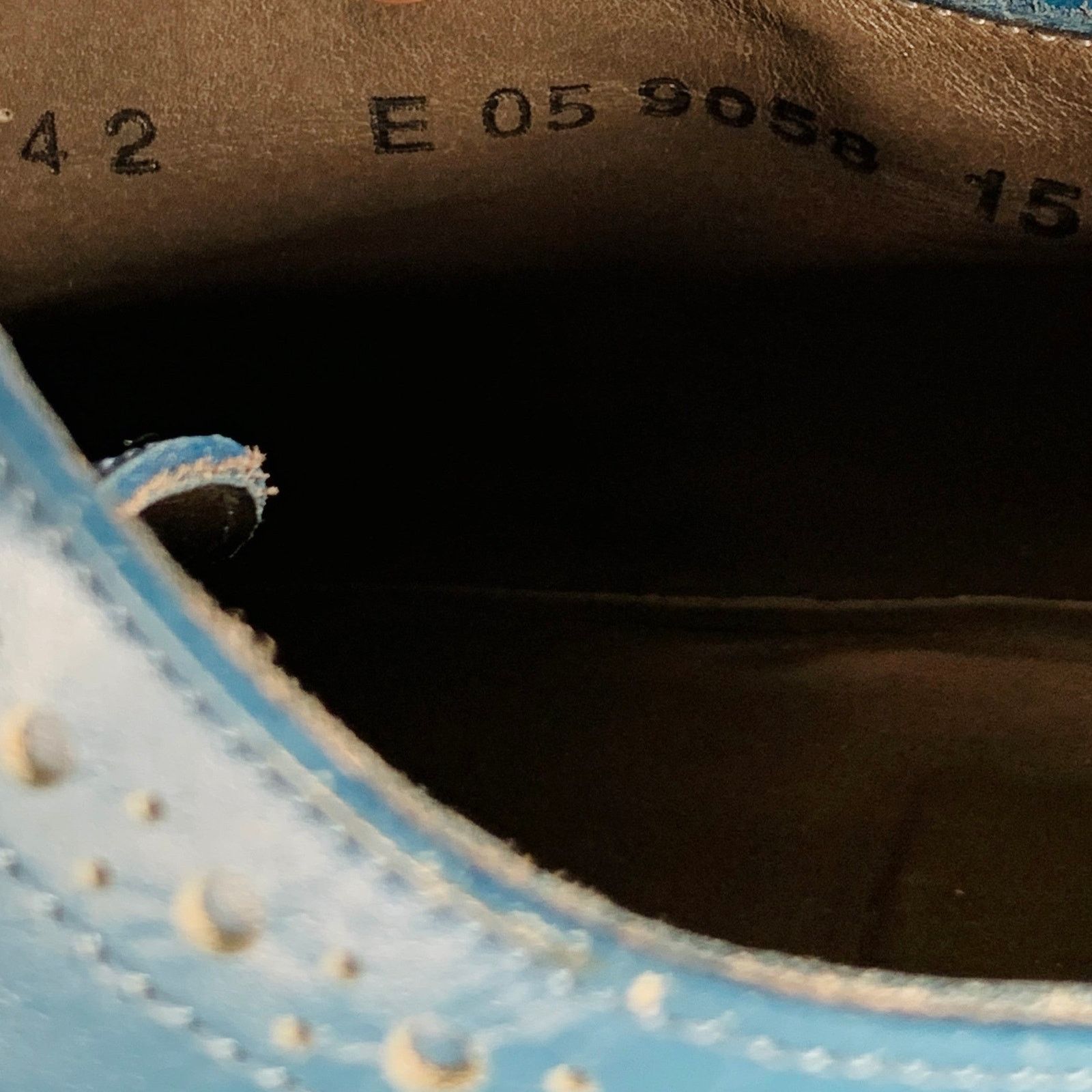 Robert Clergerie 9 Black White Blue Leather Perforated Spectator Lace-Up Size US 9 / EU 42 - 9 Thumbnail