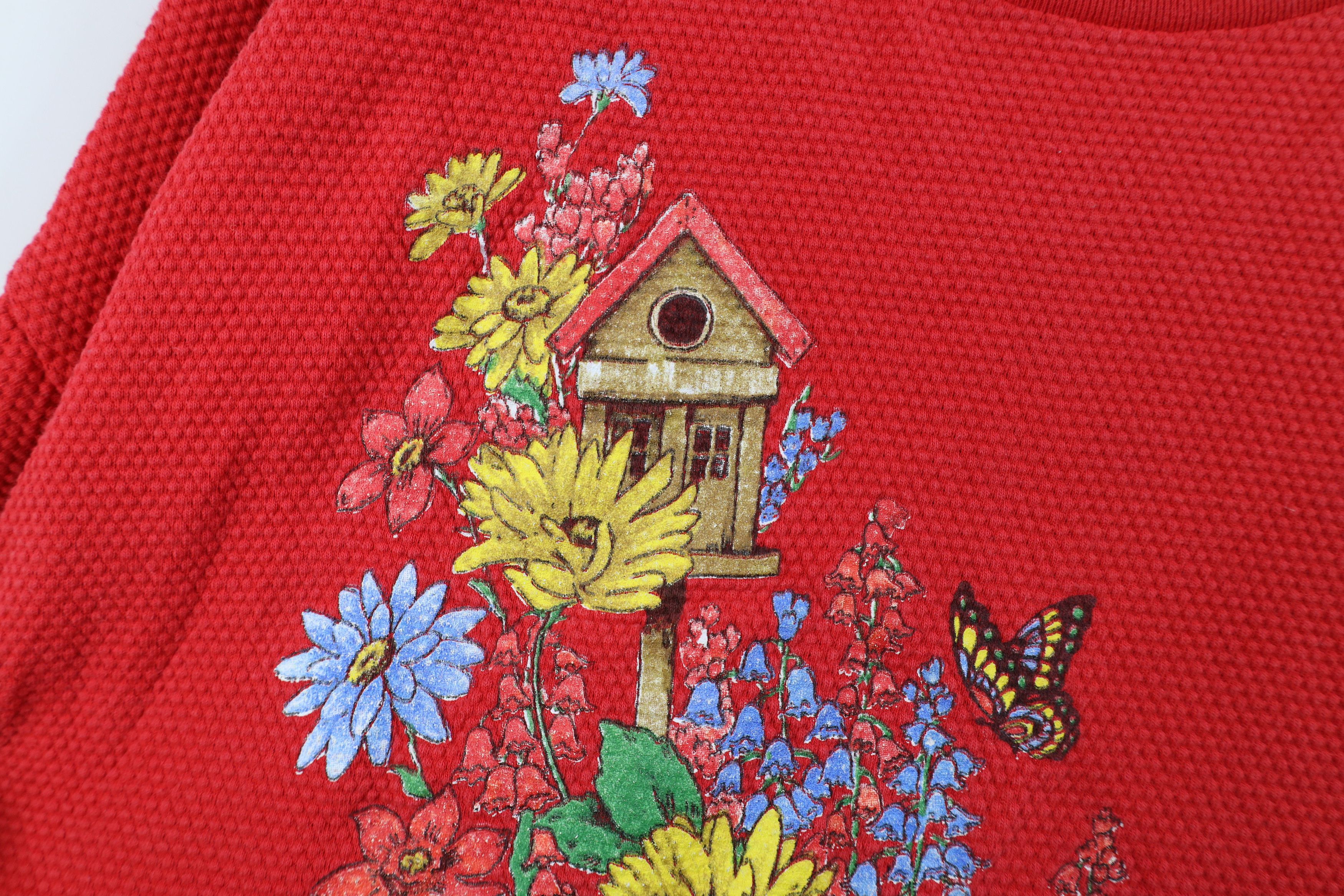 Vintage Vintage 90s Streetwear Knit Flower Butterfly T-Shirt USA Size 3XL / US 20-22 - 5 Thumbnail