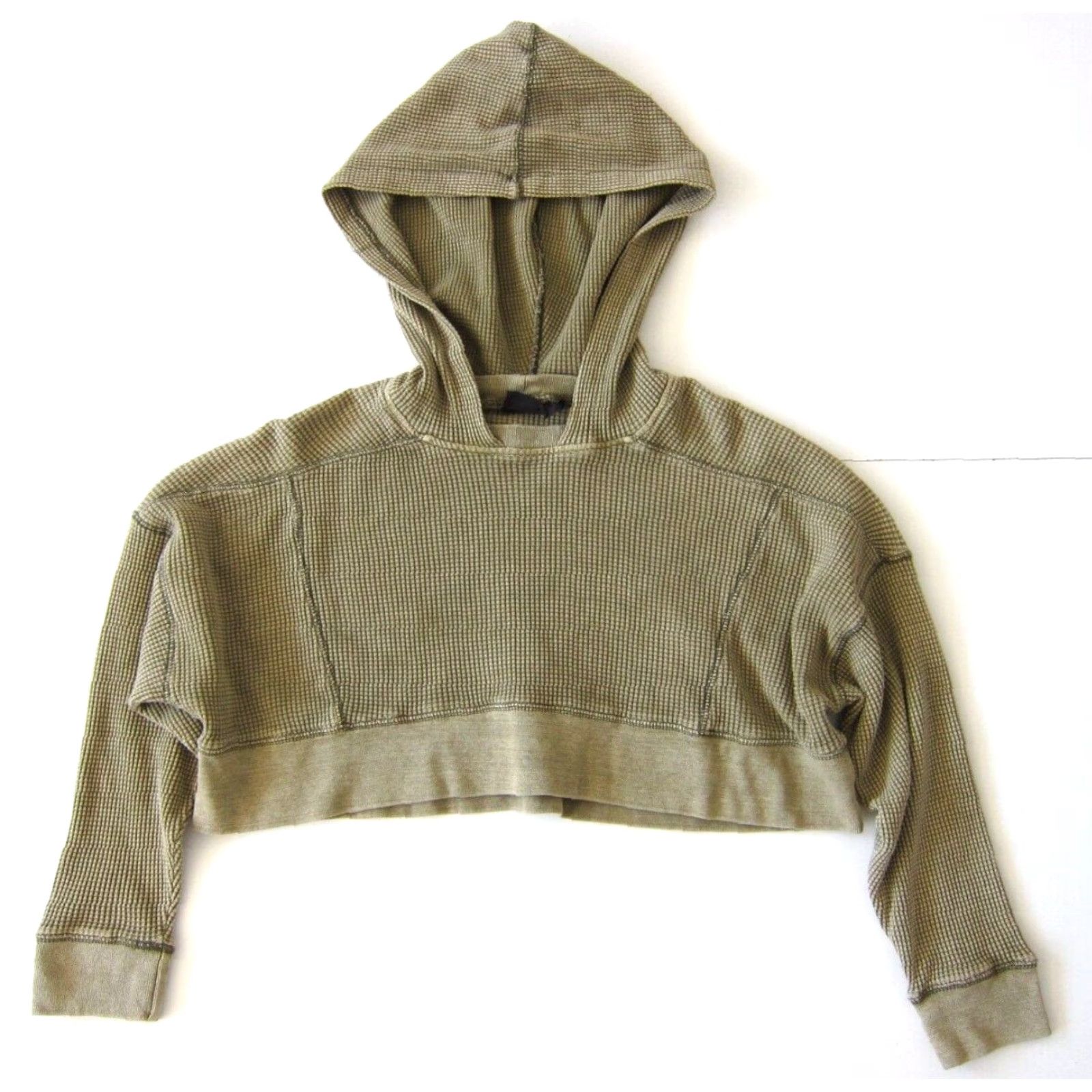 Vintage VINTAGE Out From Under Urban Outfitters 100% Cotton Ribbed Green Cropped Sweatshirt S Size S / US 4 / IT 40 - 2 Thumbnail